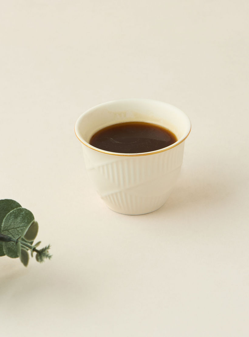 Hiba Textured 6-Piece New Bone China Kahwa Cup Set - 70 ml-household-dining-teaandcoffee-teaandcoffeesets-image-3