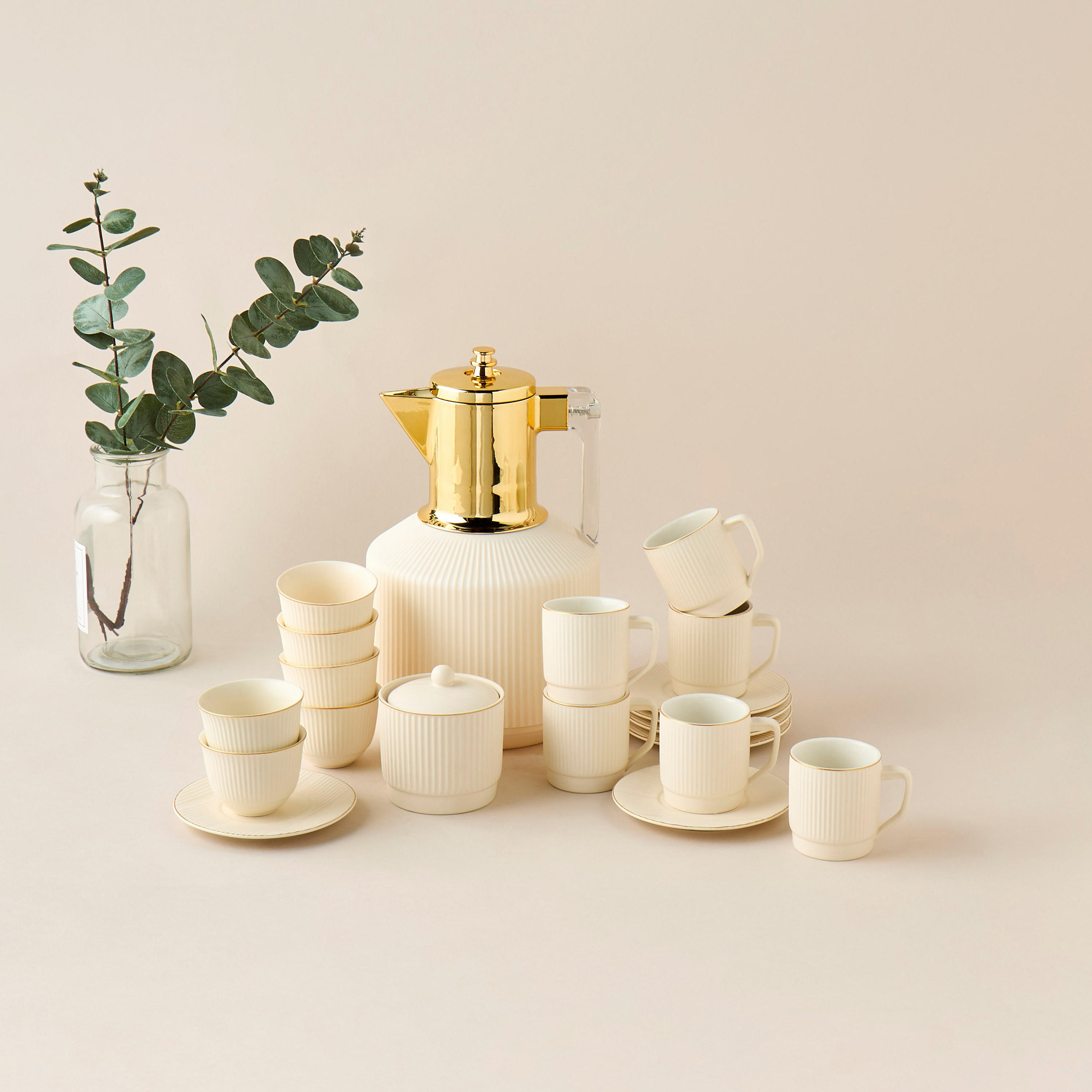 Hiba 20-Piece New Bone China Cup and Saucer Set-household-dining-teaandcoffee-teaandcoffeesets-image-1