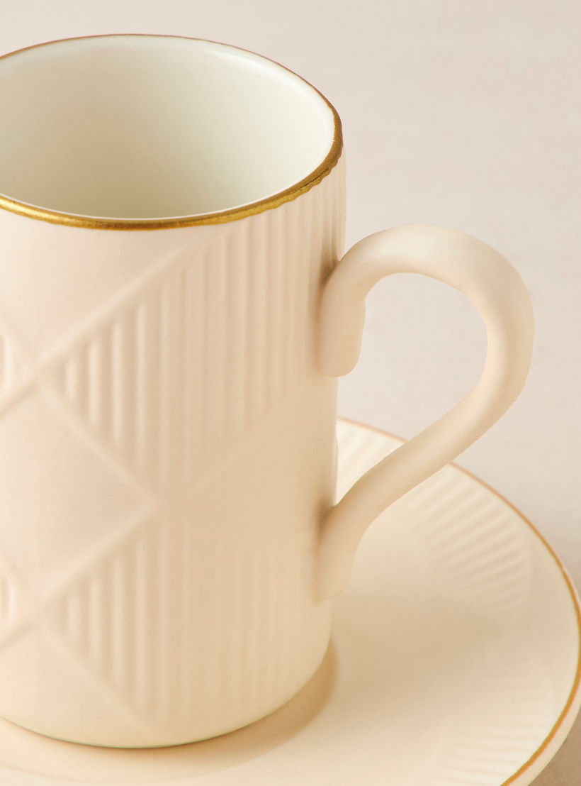 Hiba 8-Piece Embossed New Bone China Cup and Saucer Set-household-dining-teaandcoffee-teaandcoffeesets-image-3