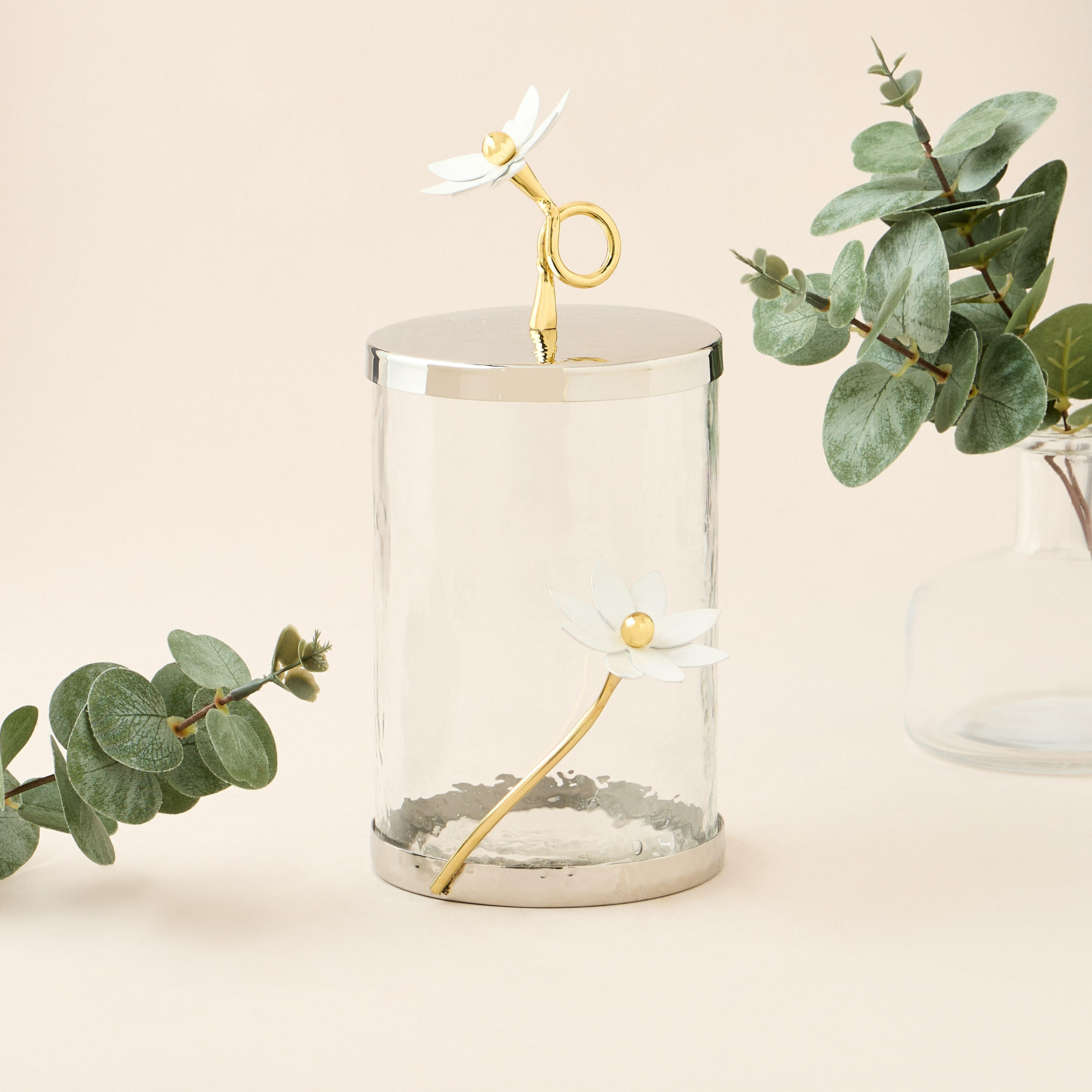 Floral Accent Glass Canister-household-kitchen-foodstorage-containers-image-2