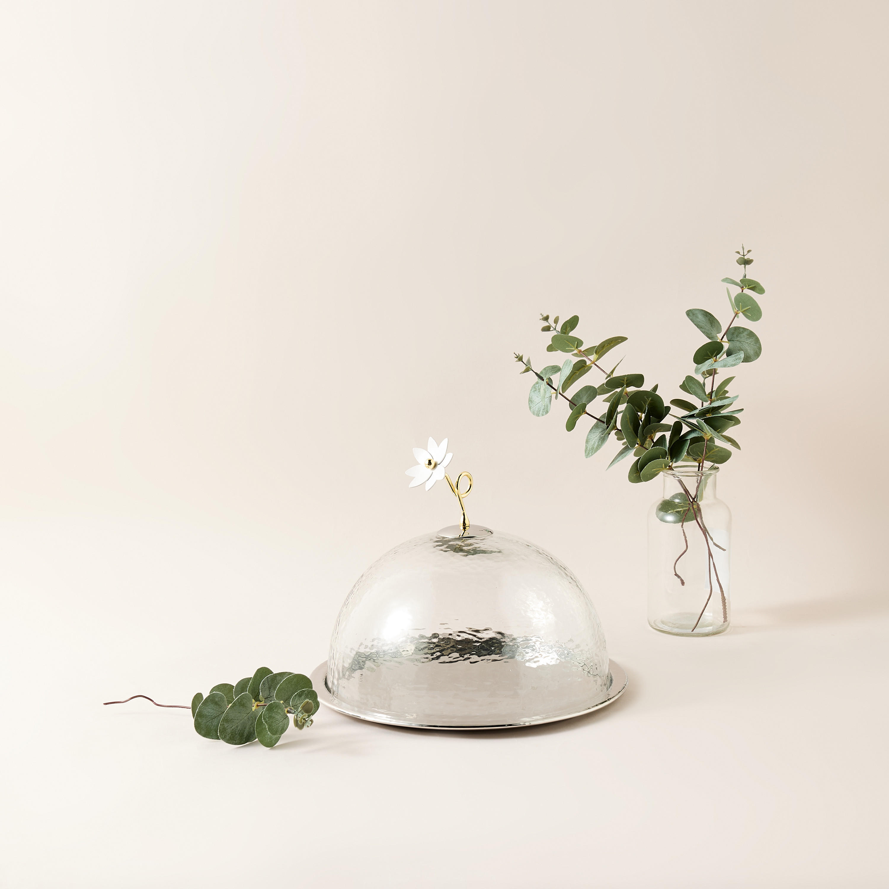 Stainless Steel Cake Tray with Dome Lid - 28 cms-household-dining-serveware-cakestands-image-2