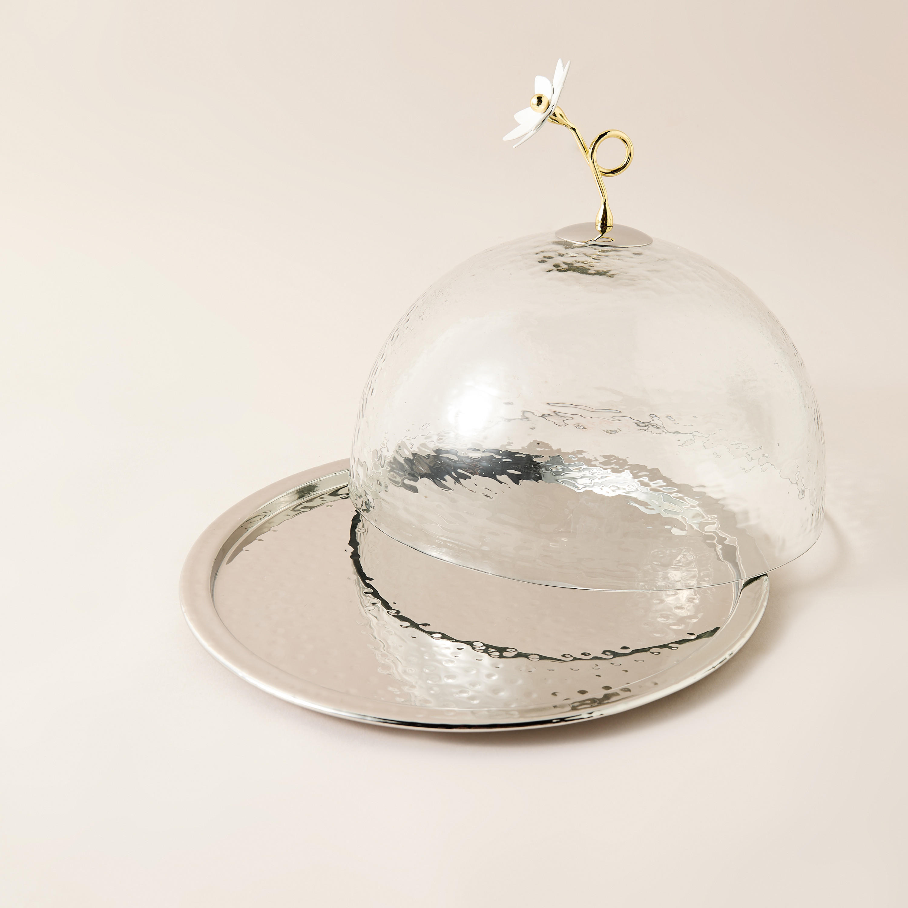 Stainless Steel Cake Tray with Dome Lid - 28 cms-household-dining-serveware-cakestands-image-3