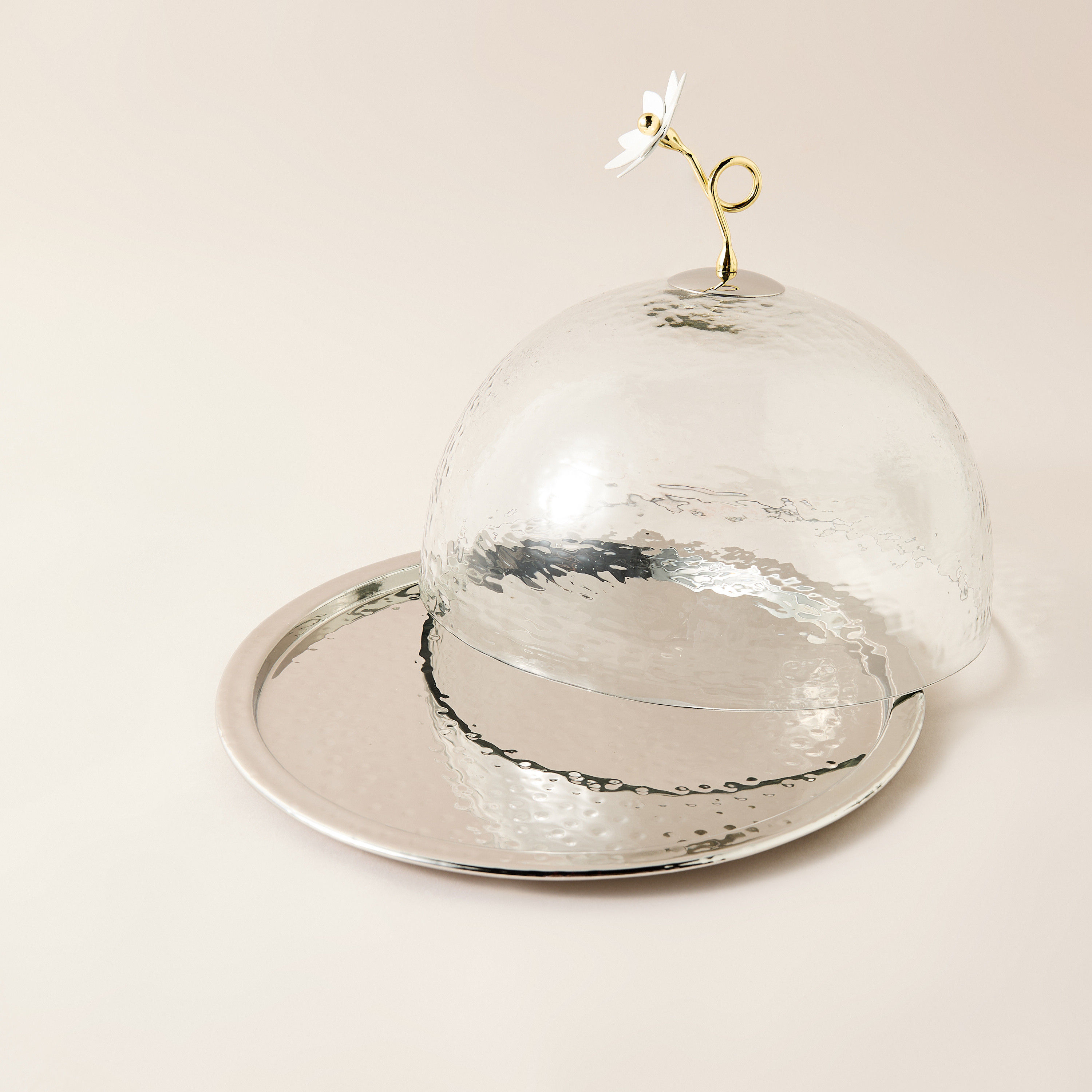 صينية كيك ستانلس ستيل بغطاء قبة - 28 سم-household-dining-serveware-cakestands-image-3