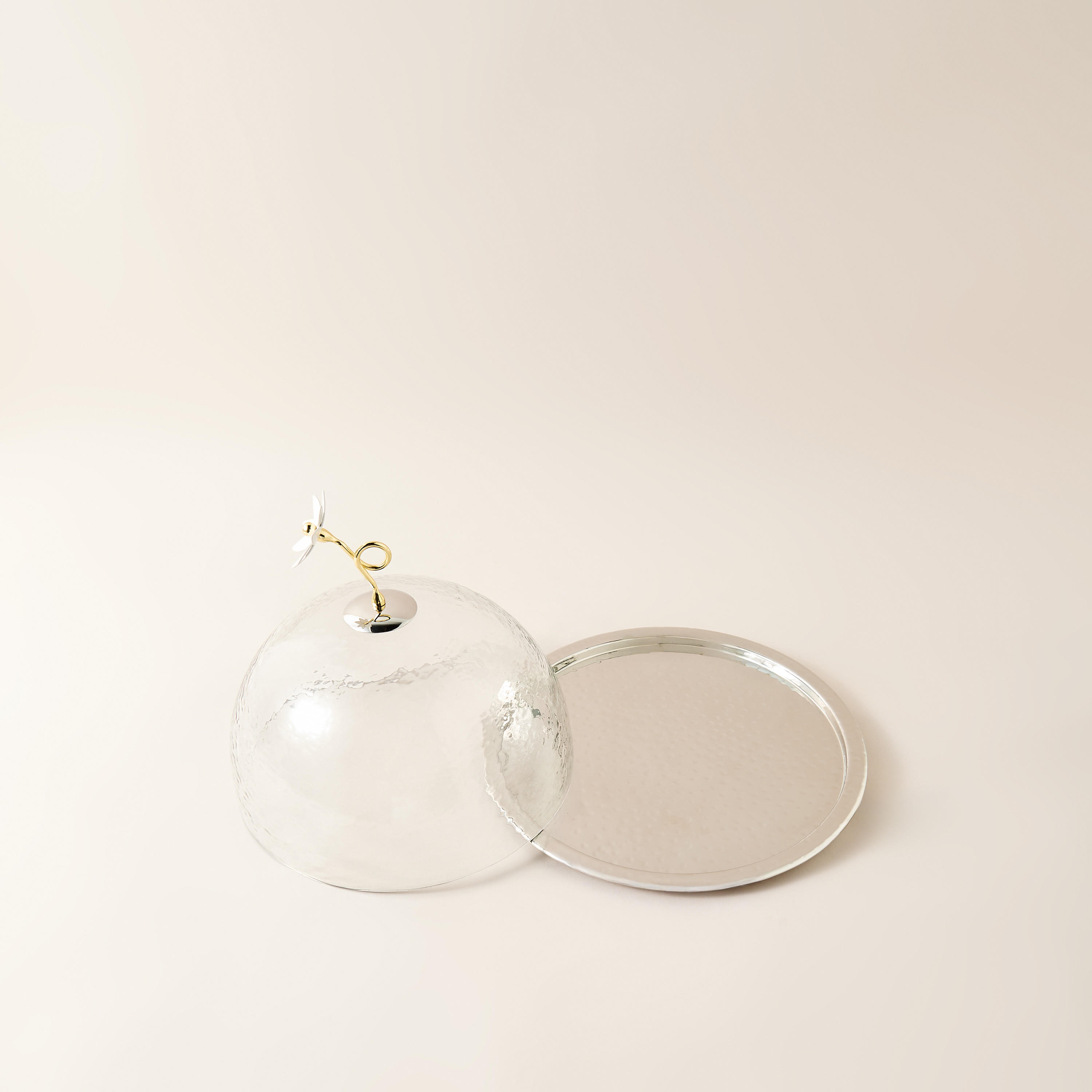 Stainless Steel Cake Tray with Dome Lid - 28 cms-household-dining-serveware-cakestands-image-4