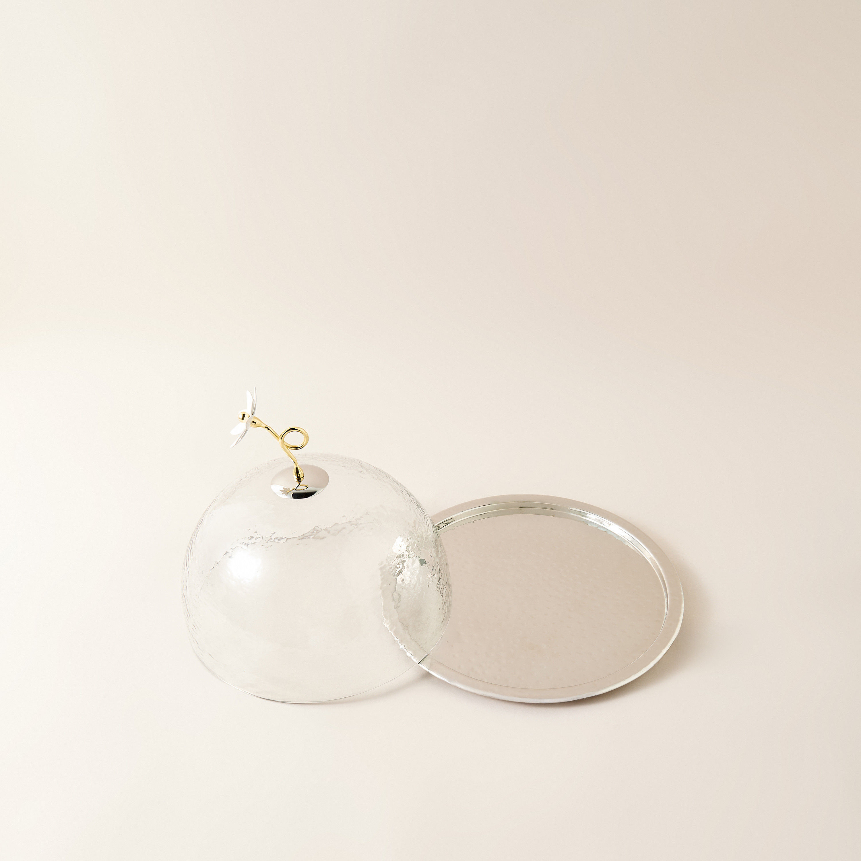 صينية كيك ستانلس ستيل بغطاء قبة - 28 سم-household-dining-serveware-cakestands-image-4