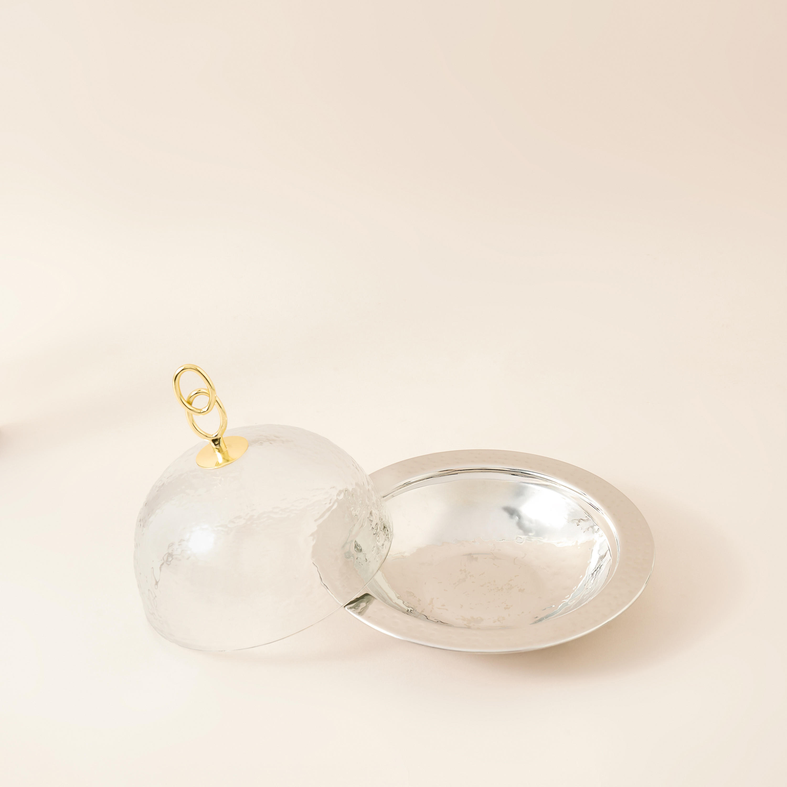 وعاء تمر ستانلس ستيل بغطاء قبة - 20 سم-household-dining-dinnerware-bowls-image-4