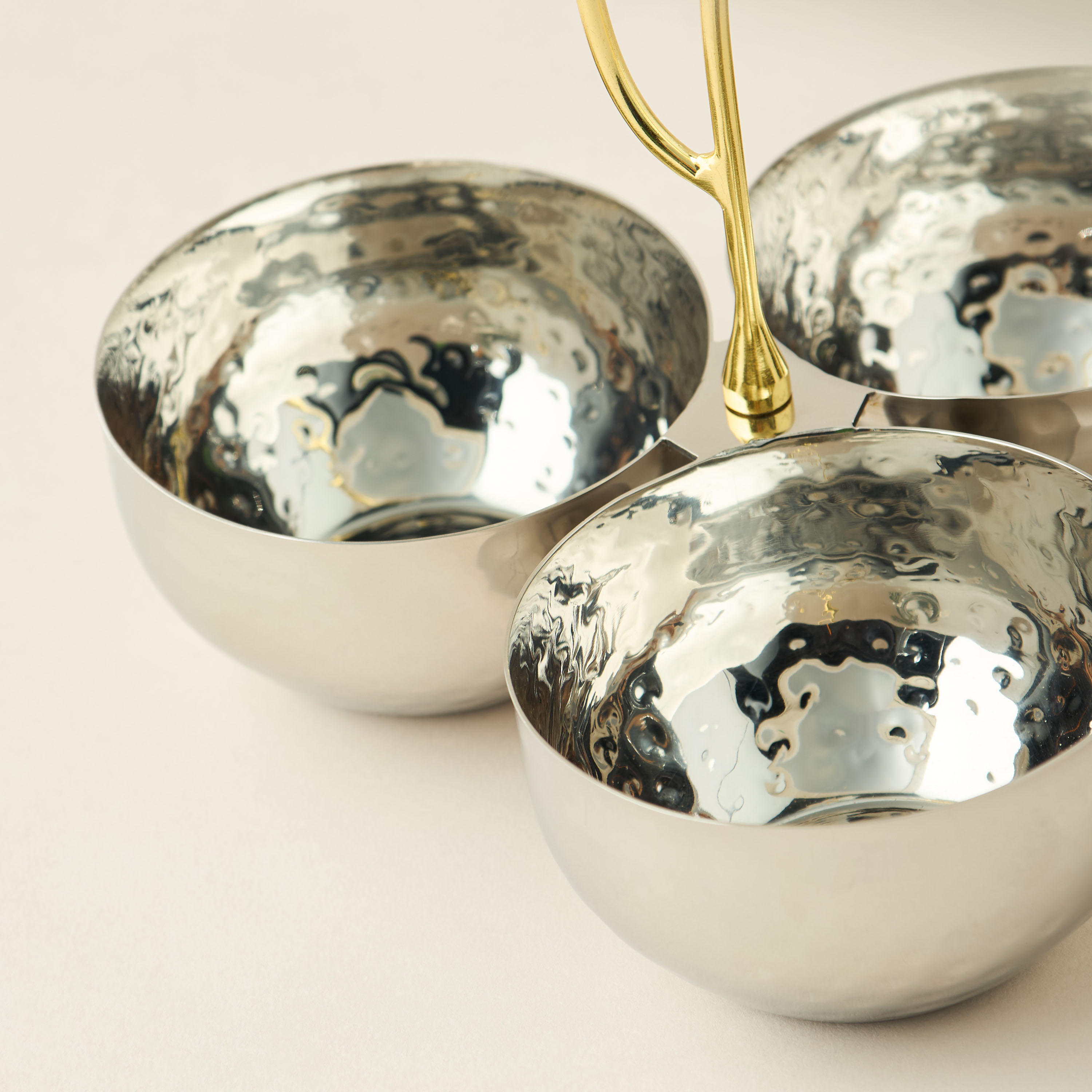 Floral Accent 3-Partition Nut Serving Bowl - 18x23 cms-household-dining-dinnerware-bowls-image-3