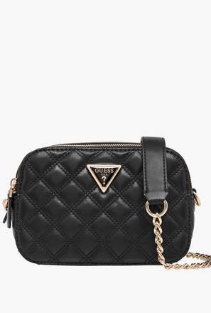 Guess Giully Camera Quilted Crossbody Bag with Chain Strap-women-image-1