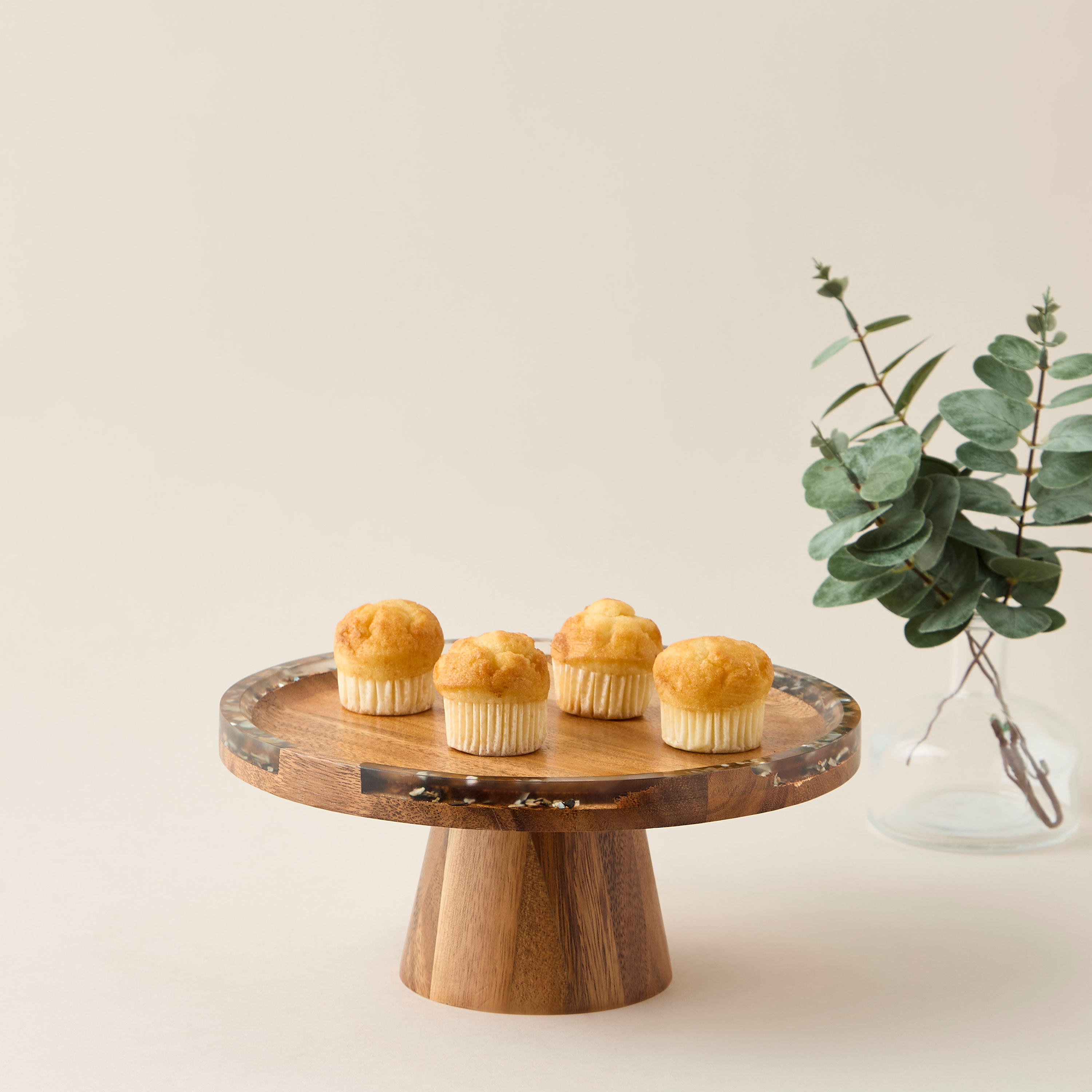 Acacia Wood Resin Accent Footed Cake Stand-household-dining-serveware-servingplatters-image-2