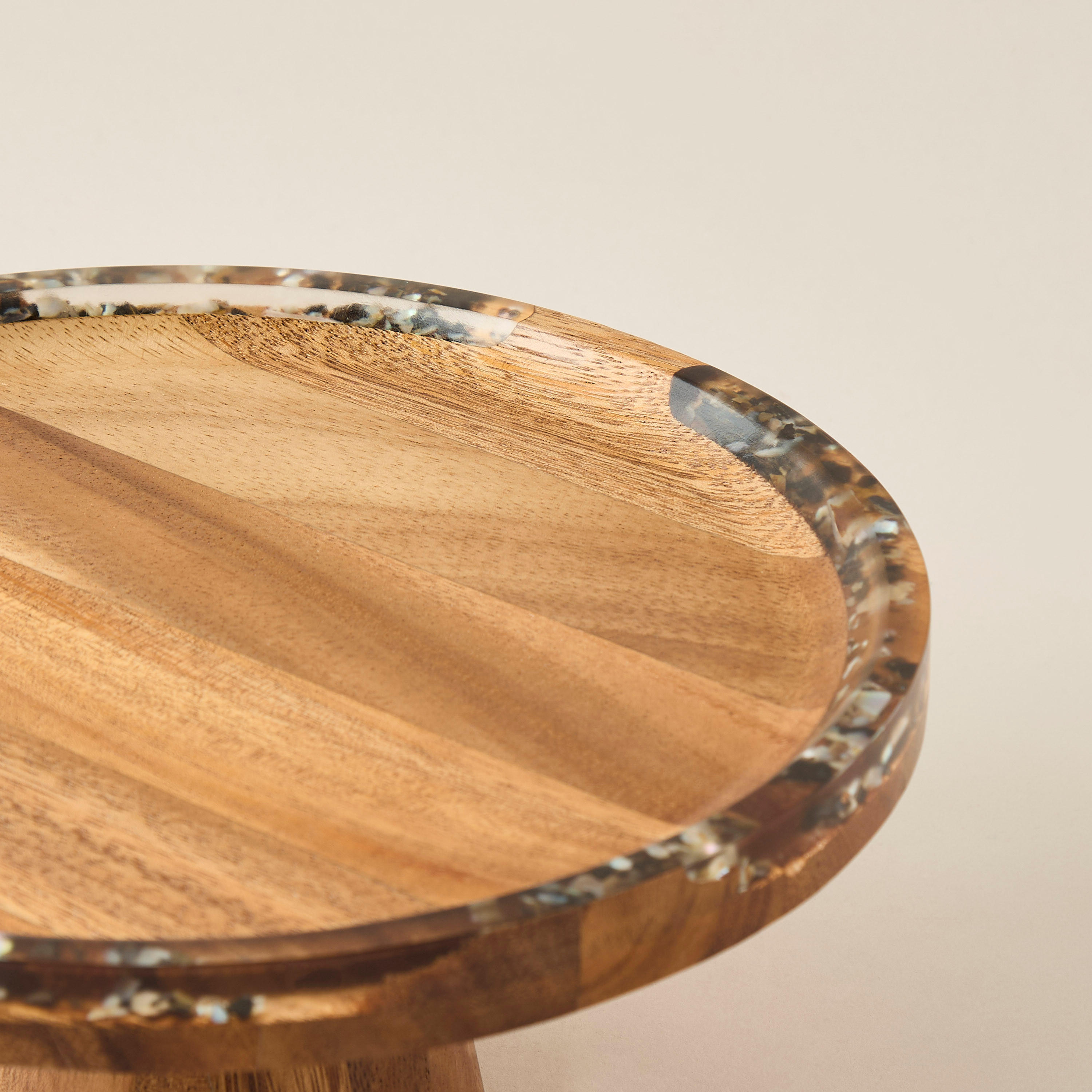 Acacia Wood Resin Accent Footed Cake Stand-household-dining-serveware-servingplatters-image-3