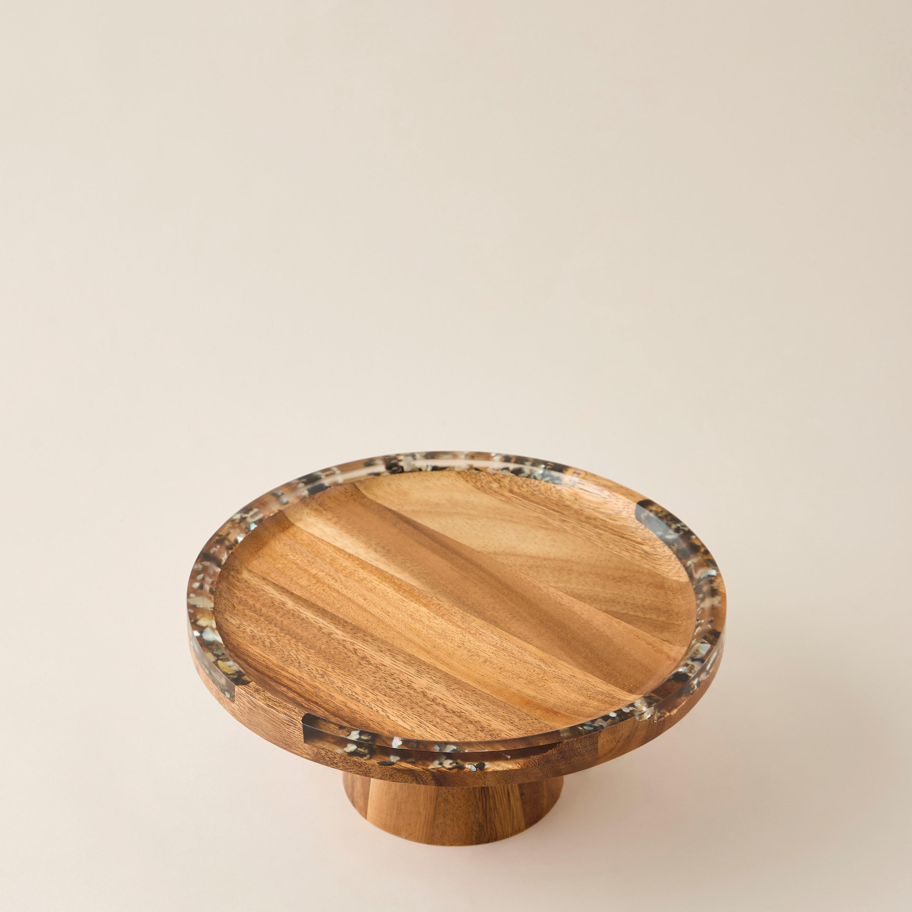 Acacia Wood Resin Accent Footed Cake Stand-household-dining-serveware-servingplatters-image-4