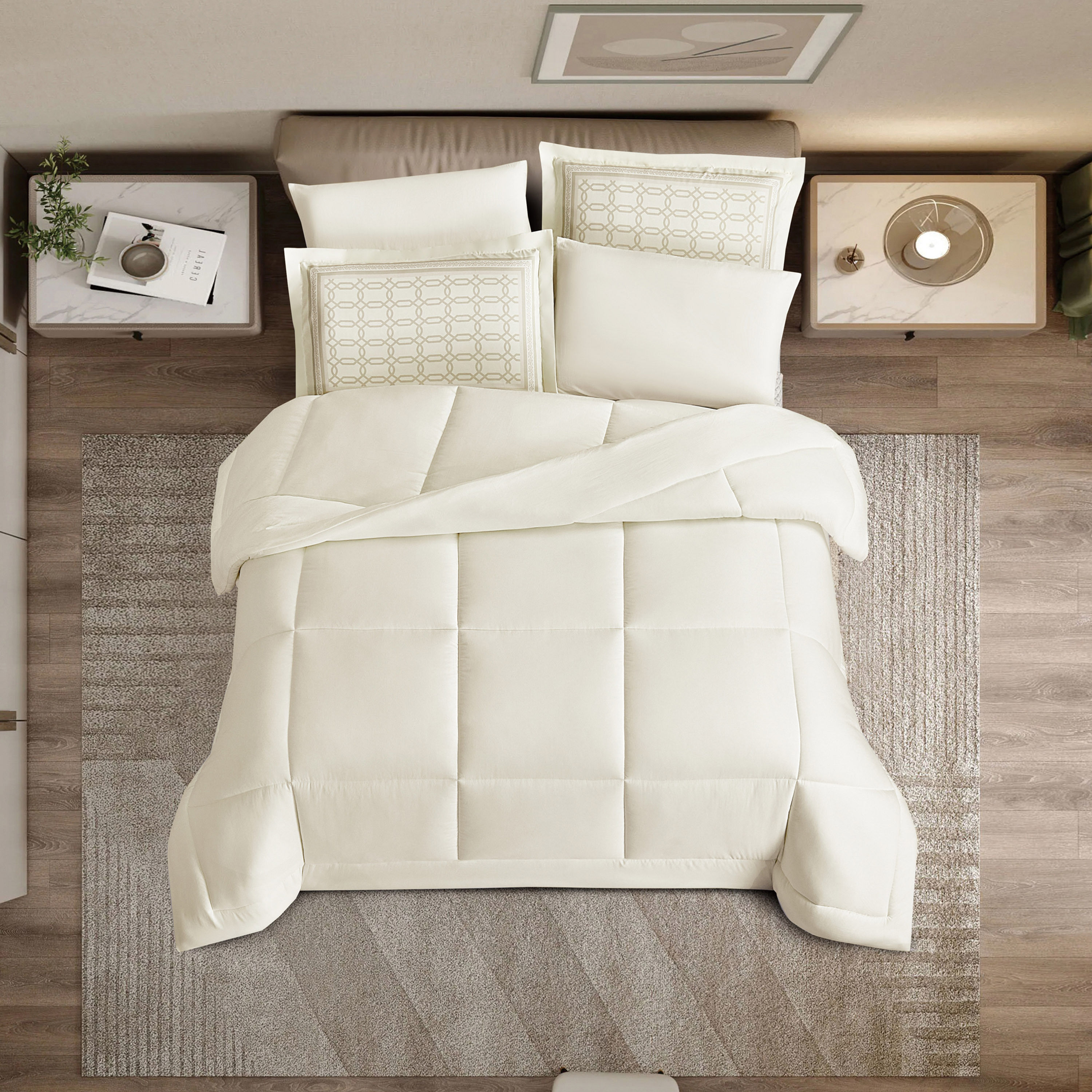 طقم لحاف مبطن كينج 6 قطع أماندا من يونيك هوم - 260×240 سم-household-bedding-comfortersandbedspreads-bedinabag-image-2
