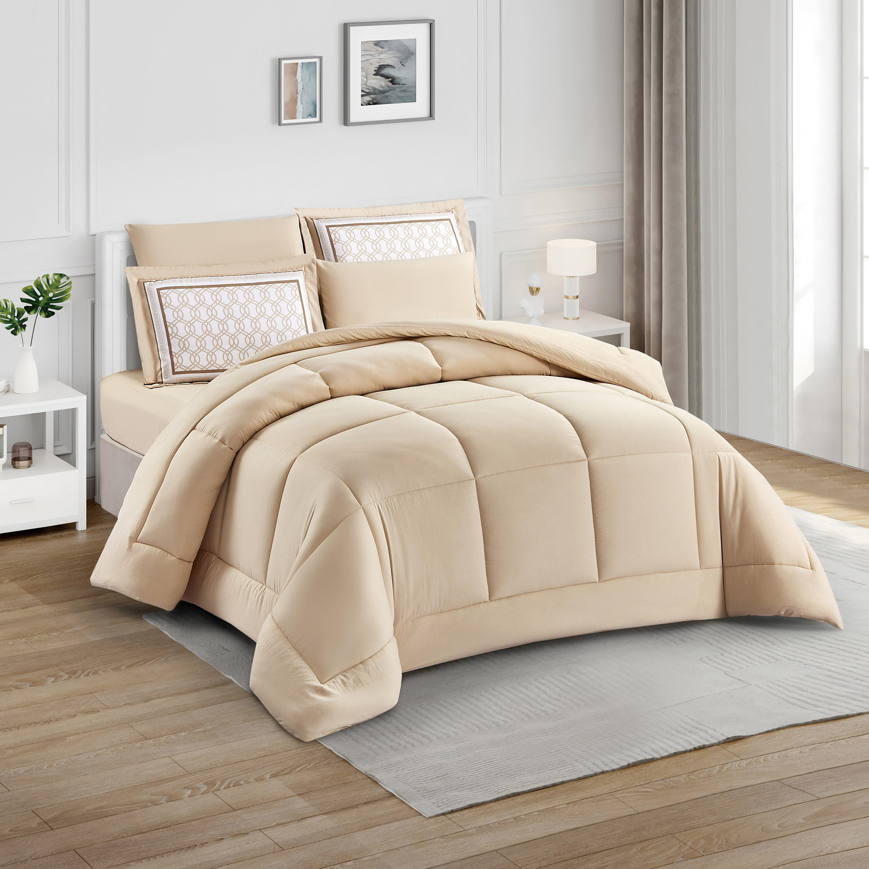 Unique Home Amanda 6-Piece King Quilted Comforter Set - 260x240 cm-household-bedding-comfortersandbedspreads-comforters-image-1