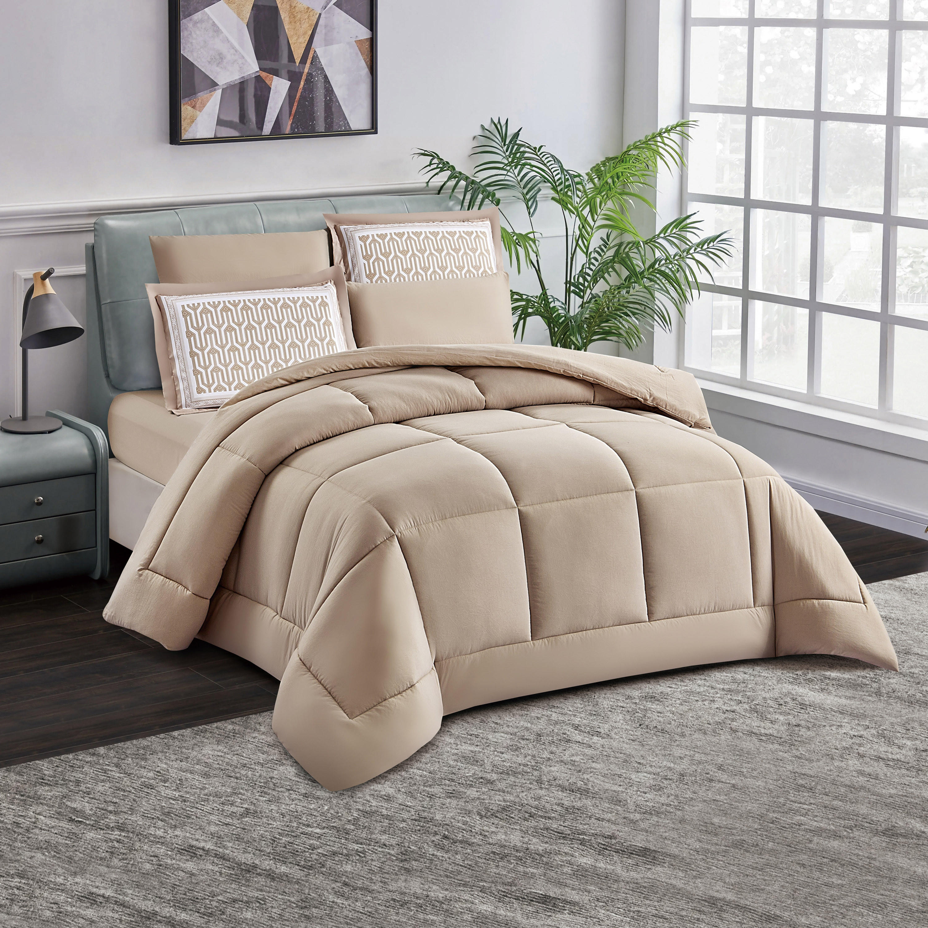 Unique Home 6-Piece Solid King Comforter Set - 260x240 cms-household-bedding-comfortersandbedspreads-comforters-image-1