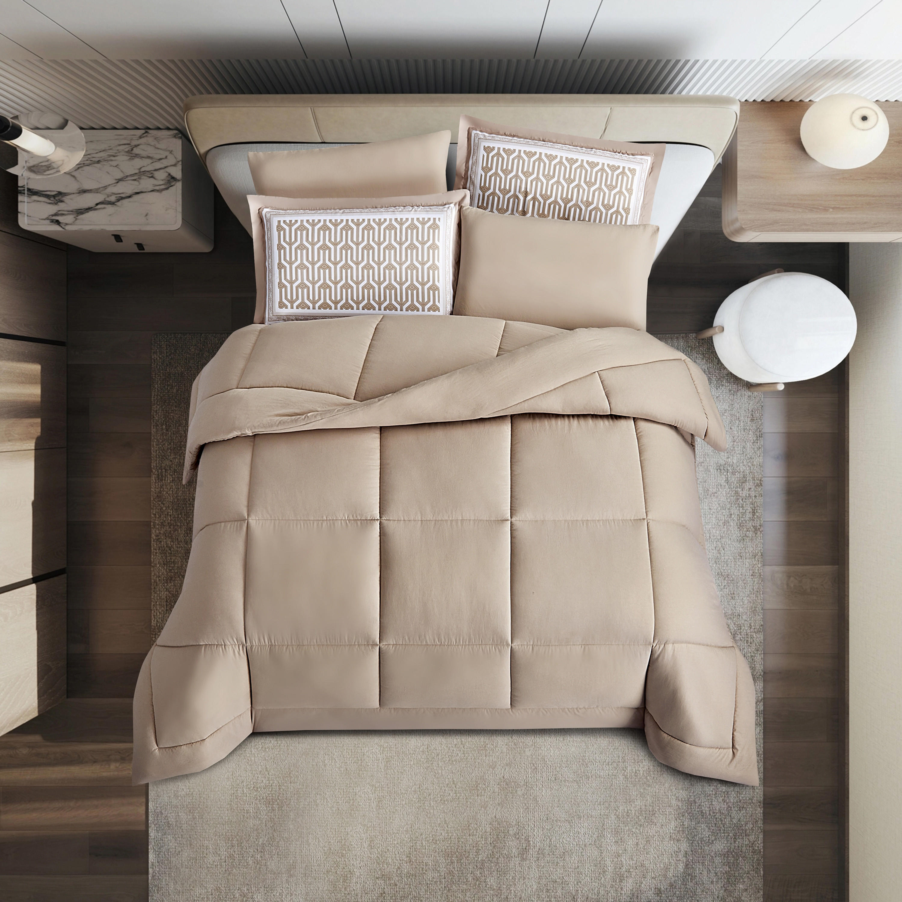 Unique Home 6-Piece Solid King Comforter Set - 260x240 cms-household-bedding-comfortersandbedspreads-comforters-image-2