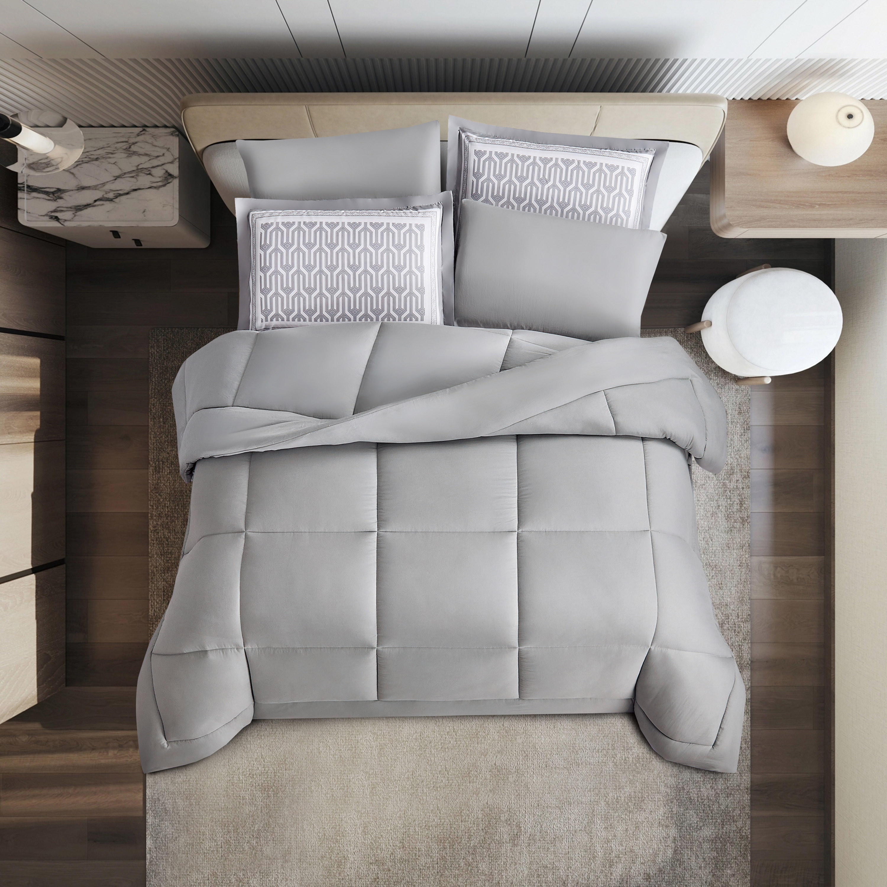 طقم لحاف كينج مبطن 6 قطع من يونيك هوم أماندا - 240×260 سم-household-bedding-comfortersandbedspreads-comforters-image-2