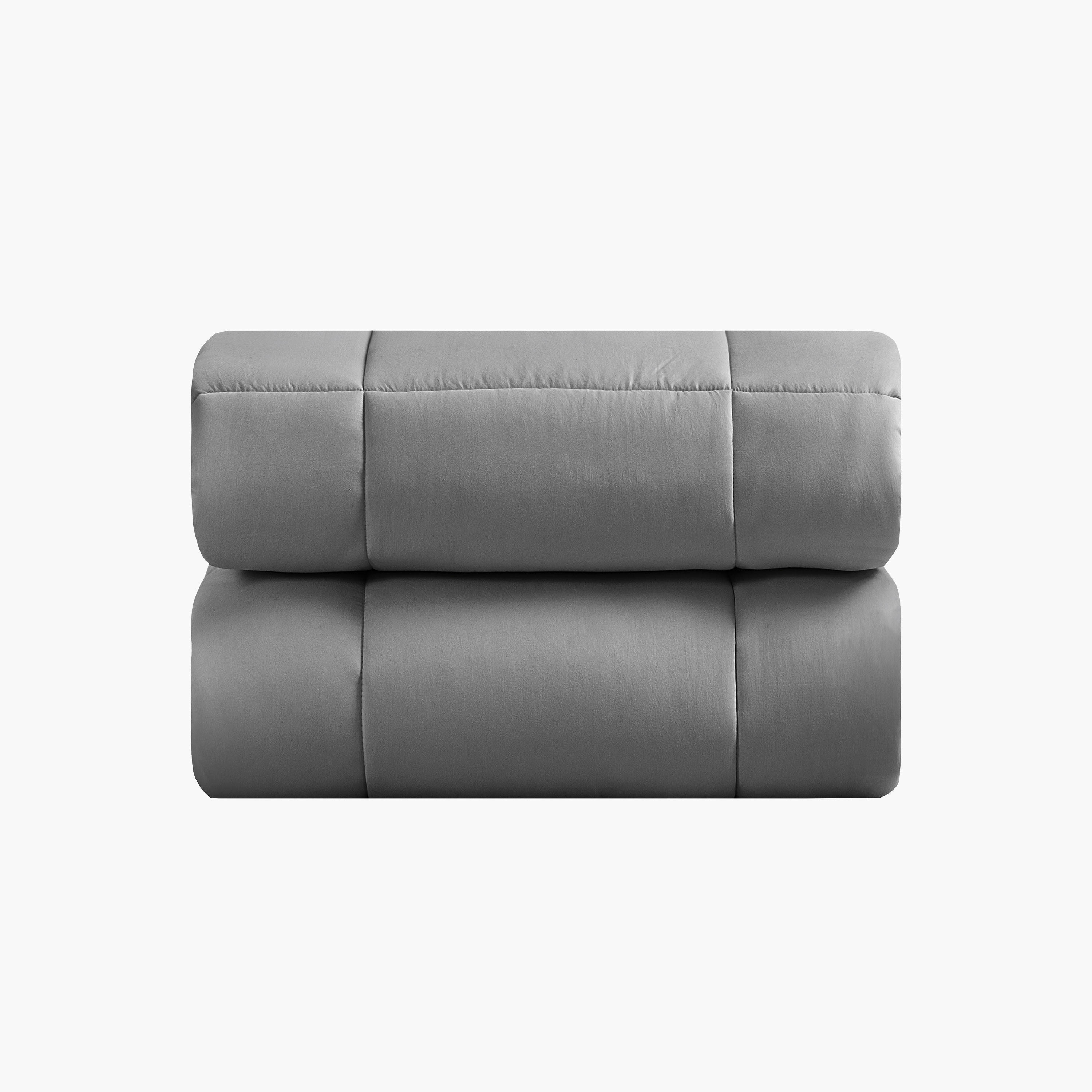 طقم لحاف سادة كينج من الألياف الدقيقة 6 قطع من يونيك هوم - 260×240 سم-household-bedding-comfortersandbedspreads-comforters-image-4