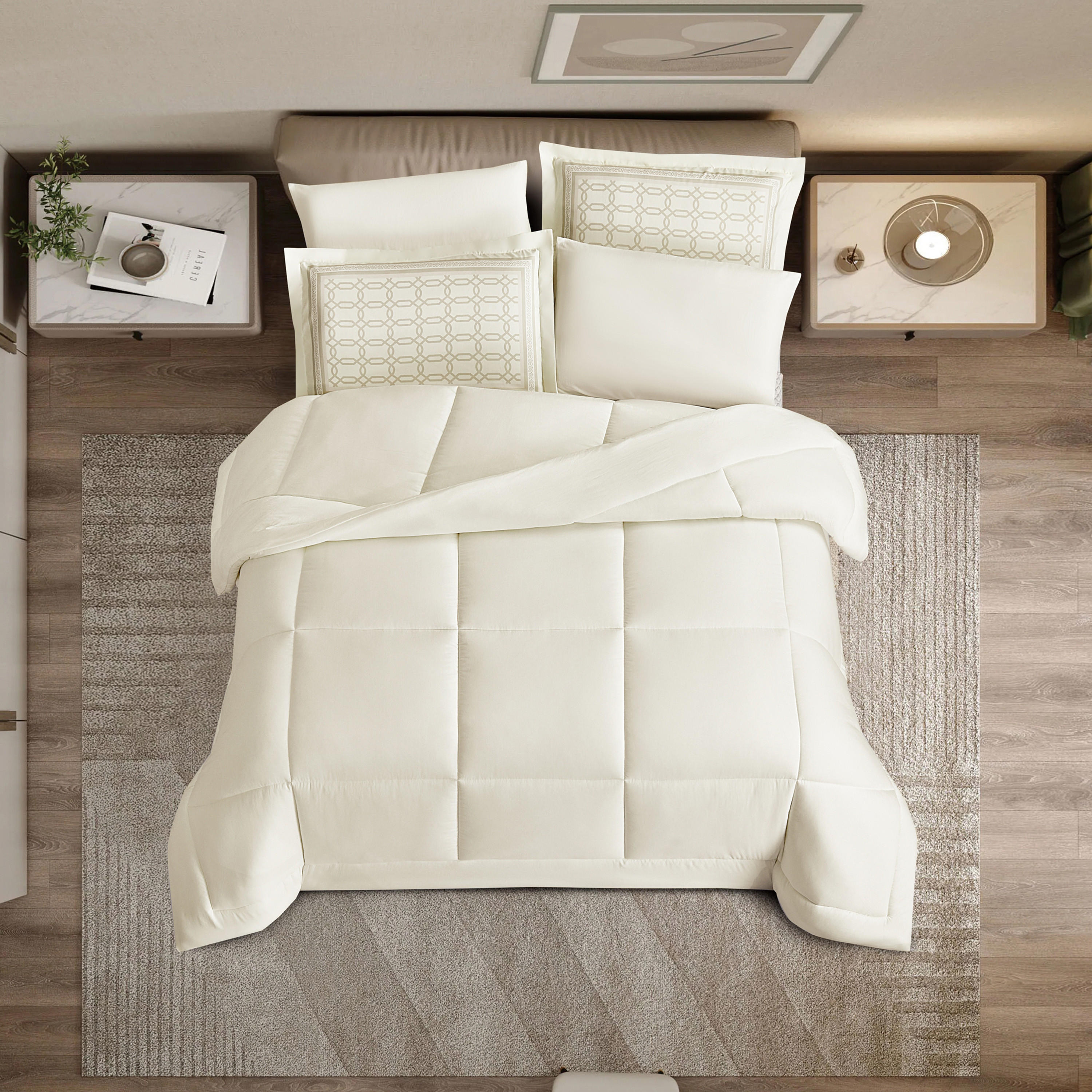 طقم لحاف توين مبطن 4 قطع من يونيك هوم أماندا - 170×240 سم-household-bedding-comfortersandbedspreads-comforters-image-2