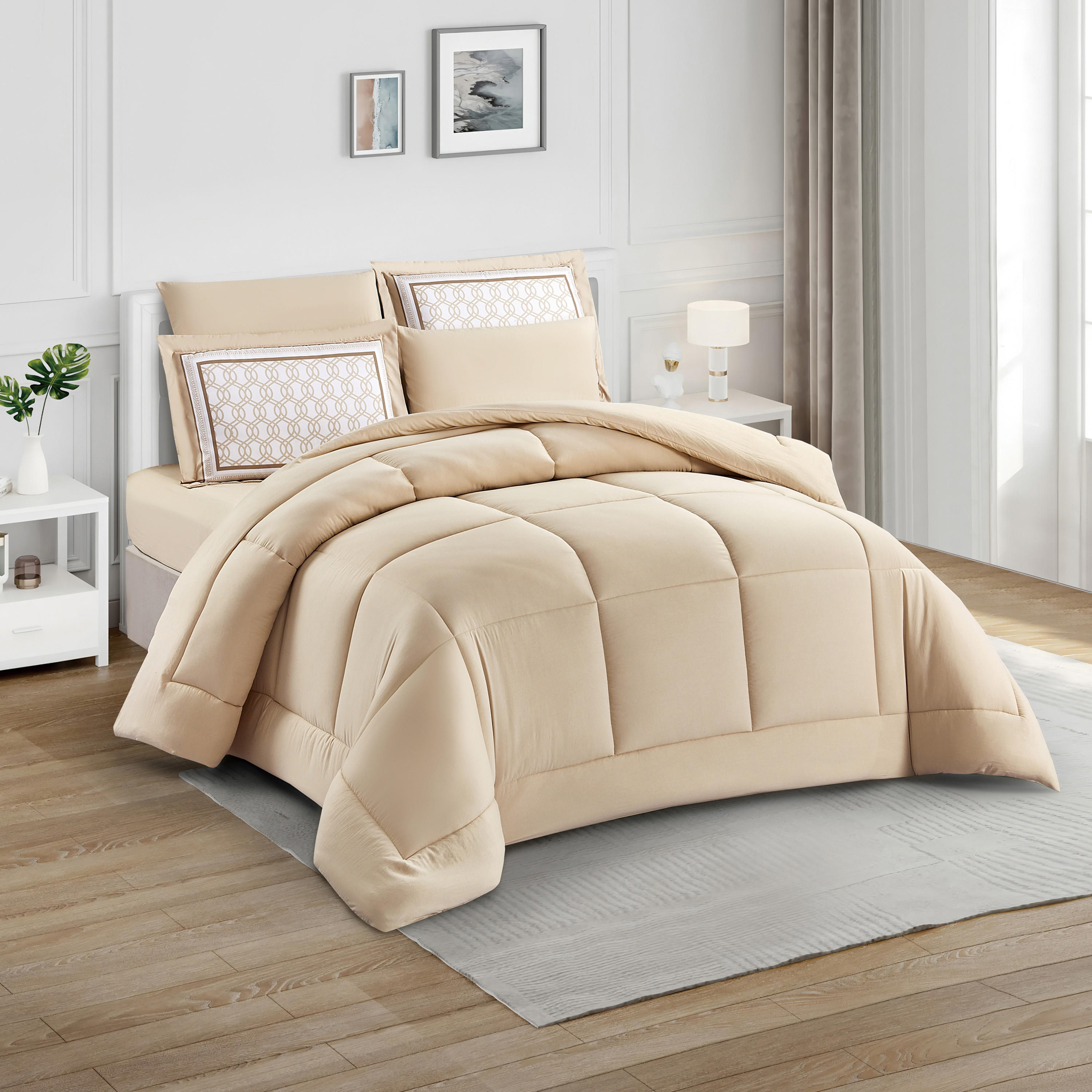 Unique Home Amanda 4-Piece Twin Quilted Comforter Set - 240x170 cm-household-bedding-comfortersandbedspreads-comforters-image-1