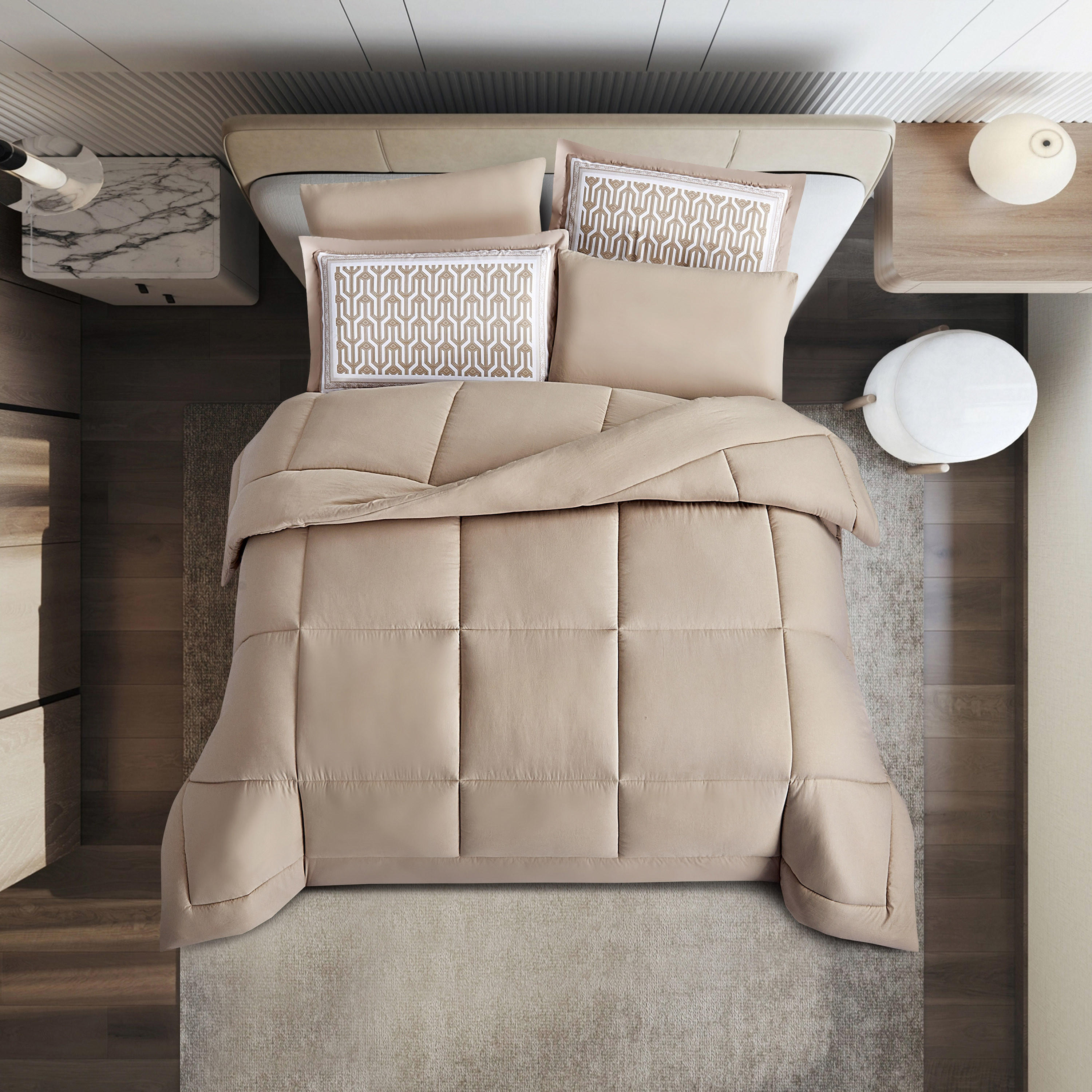 Unique Home Amanda 4-Piece Quilted Twin Comforter Set - 170x240 cms-household-bedding-comfortersandbedspreads-comforters-image-2