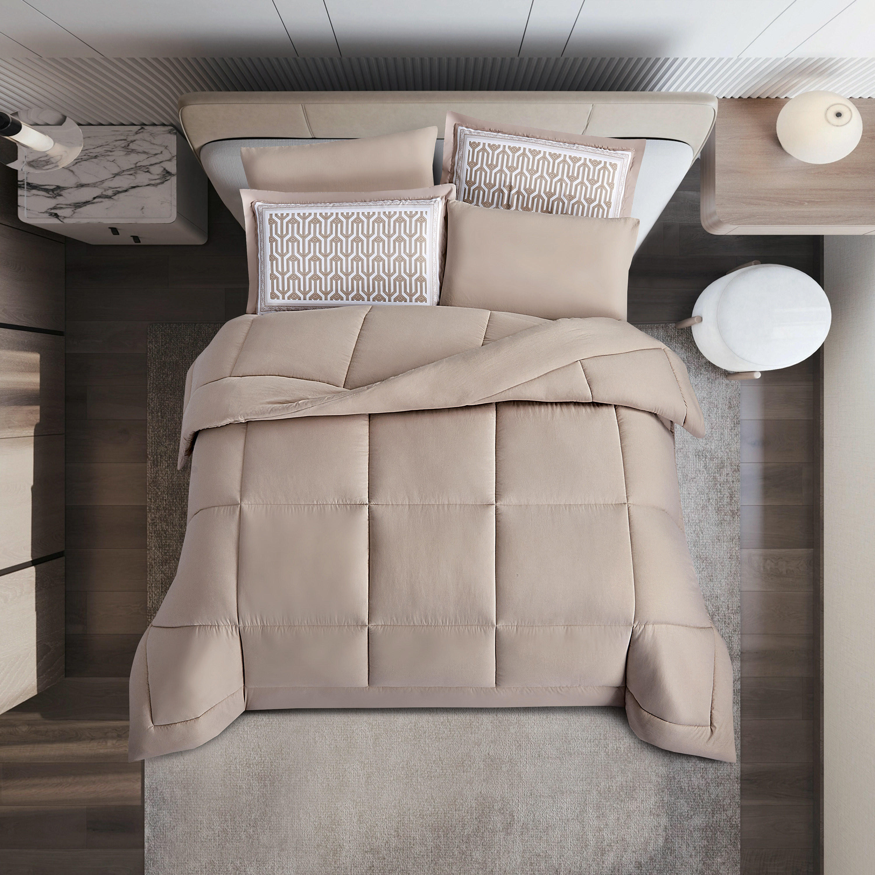طقم لحاف توين مبطن 4 قطع من يونيك هوم أماندا - 170×240 سم-household-bedding-comfortersandbedspreads-comforters-image-7