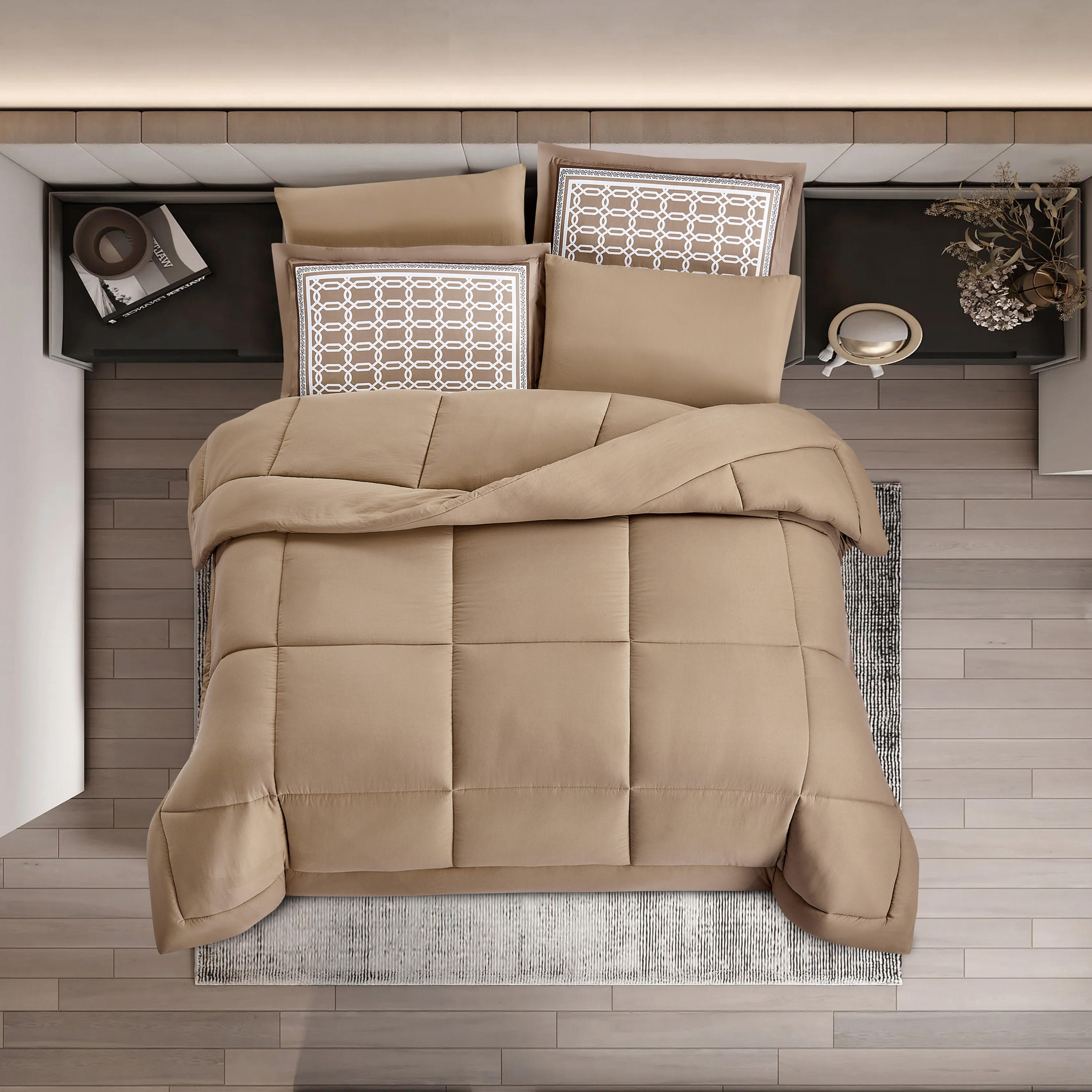 Unique Home 4-Piece Solid Microfibre Twin Comforter Set - 240x170 cms-household-bedding-comfortersandbedspreads-comforters-image-2