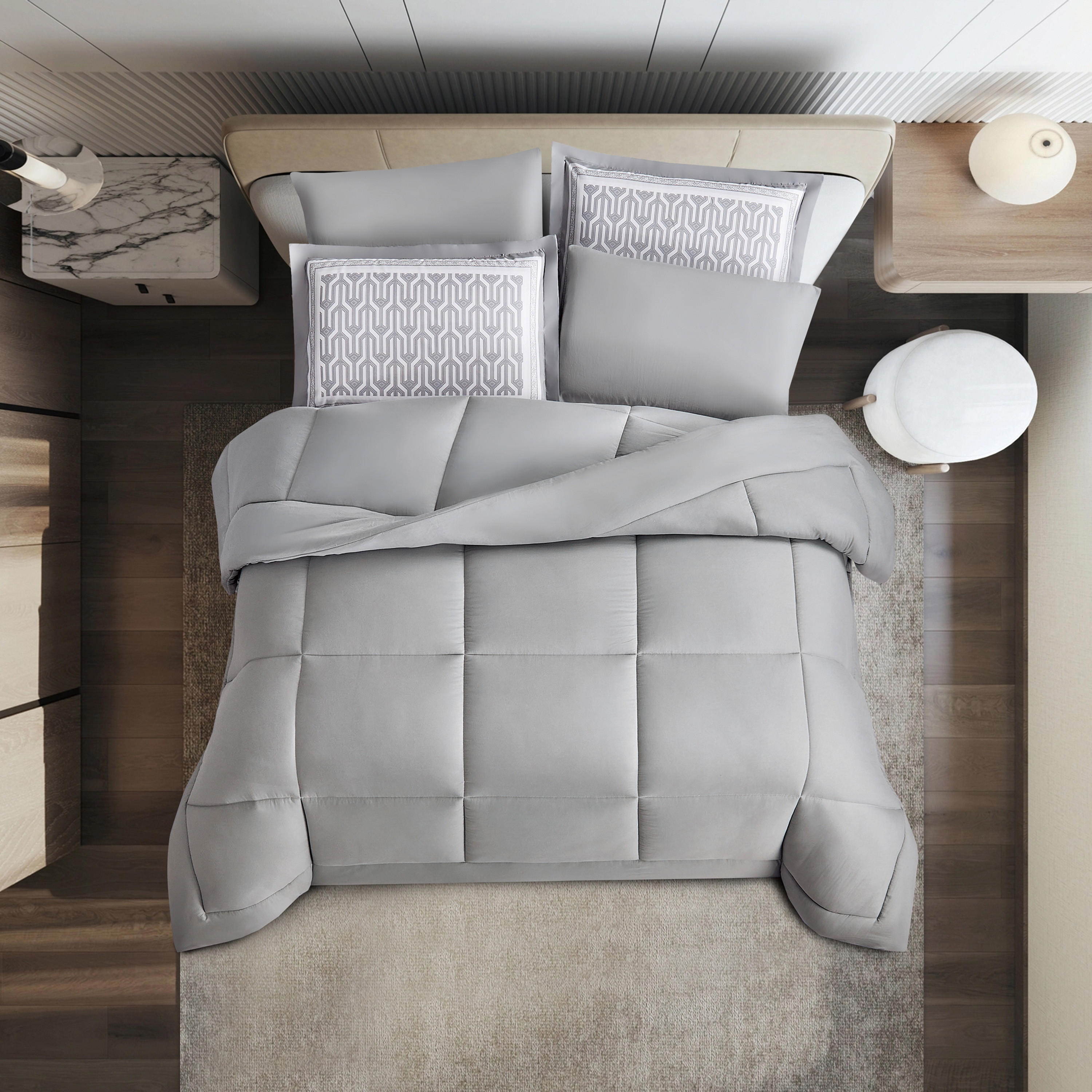 Unique Home 4-Piece Solid Microfibre Twin Comforter Set - 240x170 cms-household-bedding-comfortersandbedspreads-comforters-image-2