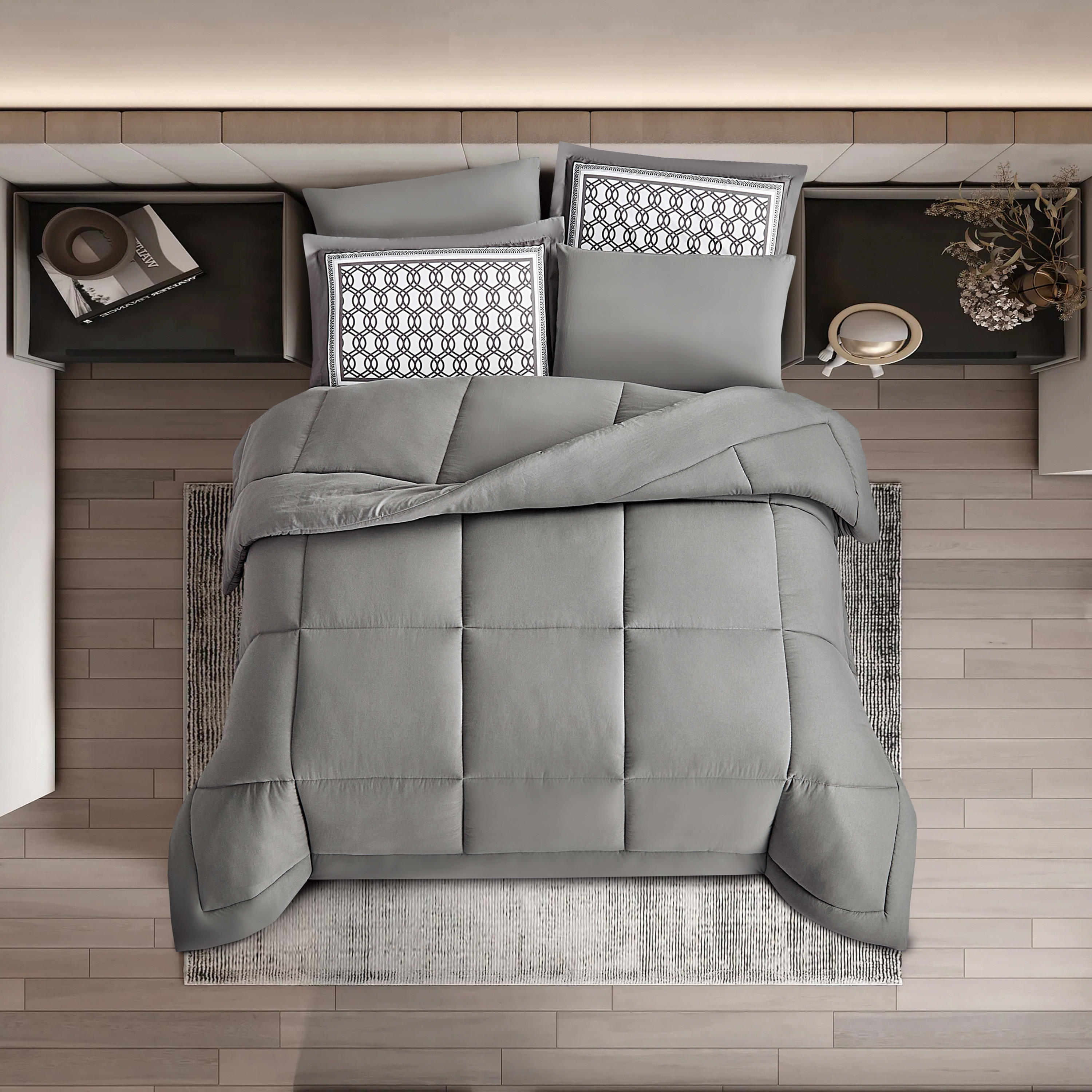 Unique Home Amanda 4-Piece Twin Quilted Comforter Set - 240x170 cm-household-bedding-comfortersandbedspreads-comforters-image-2