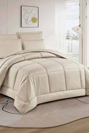 Unique Home Hampton 4-Piece Twin Striped Comforter Set - 240x170 cm-household-image-1