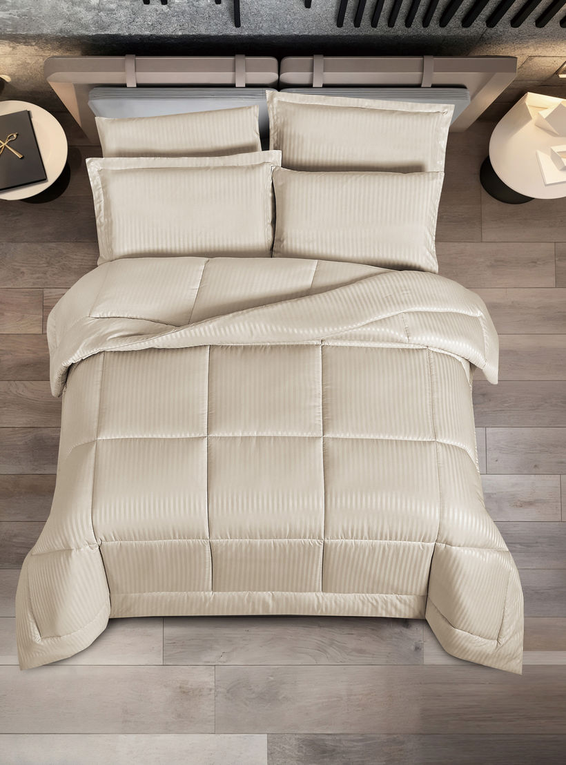 Unique Home Hampton 4-Piece Twin Striped Comforter Set - 240x170 cm-household-bedding-comfortersandbedspreads-bedinabag-image-2