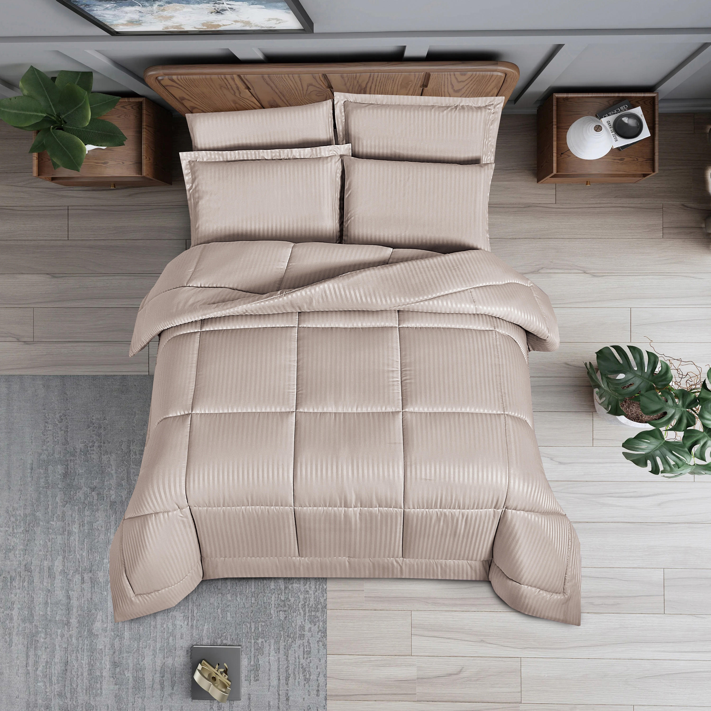 Unique Home Hampton 4-Piece Striped Twin Comforter Set - 170x240 cms-household-bedding-comfortersandbedspreads-comforters-image-2