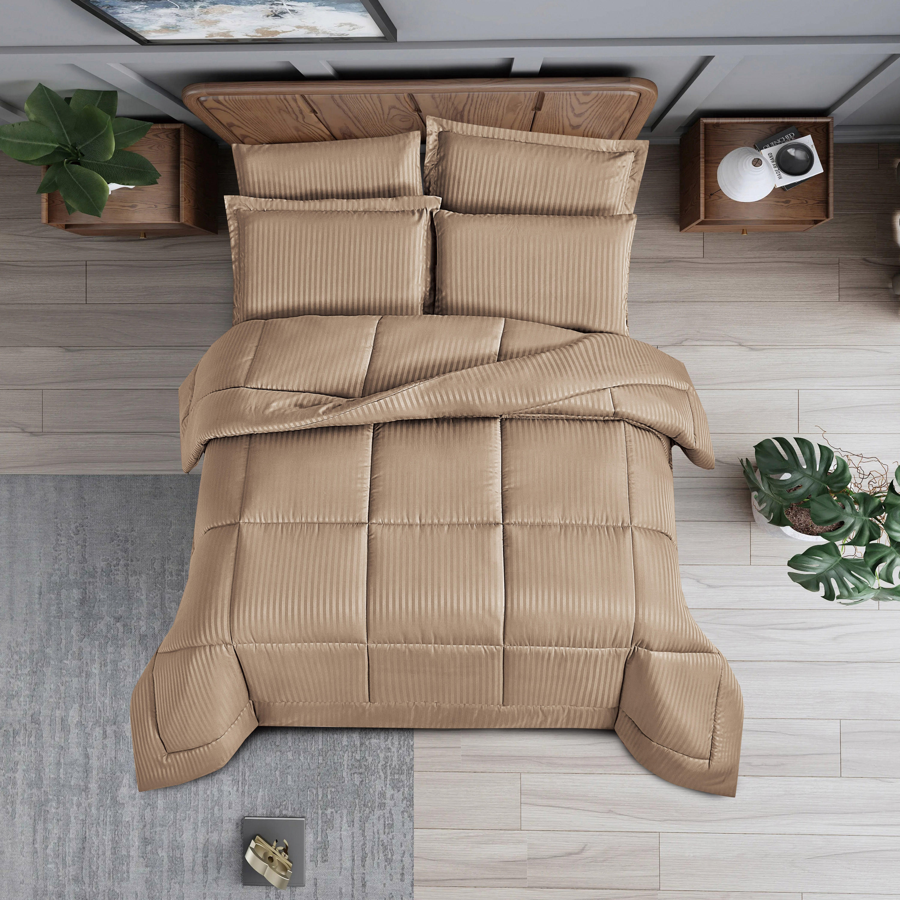 Unique Home Hampton 4-Piece Striped Twin Comforter Set - 170x240 cms-household-bedding-comfortersandbedspreads-comforters-image-2