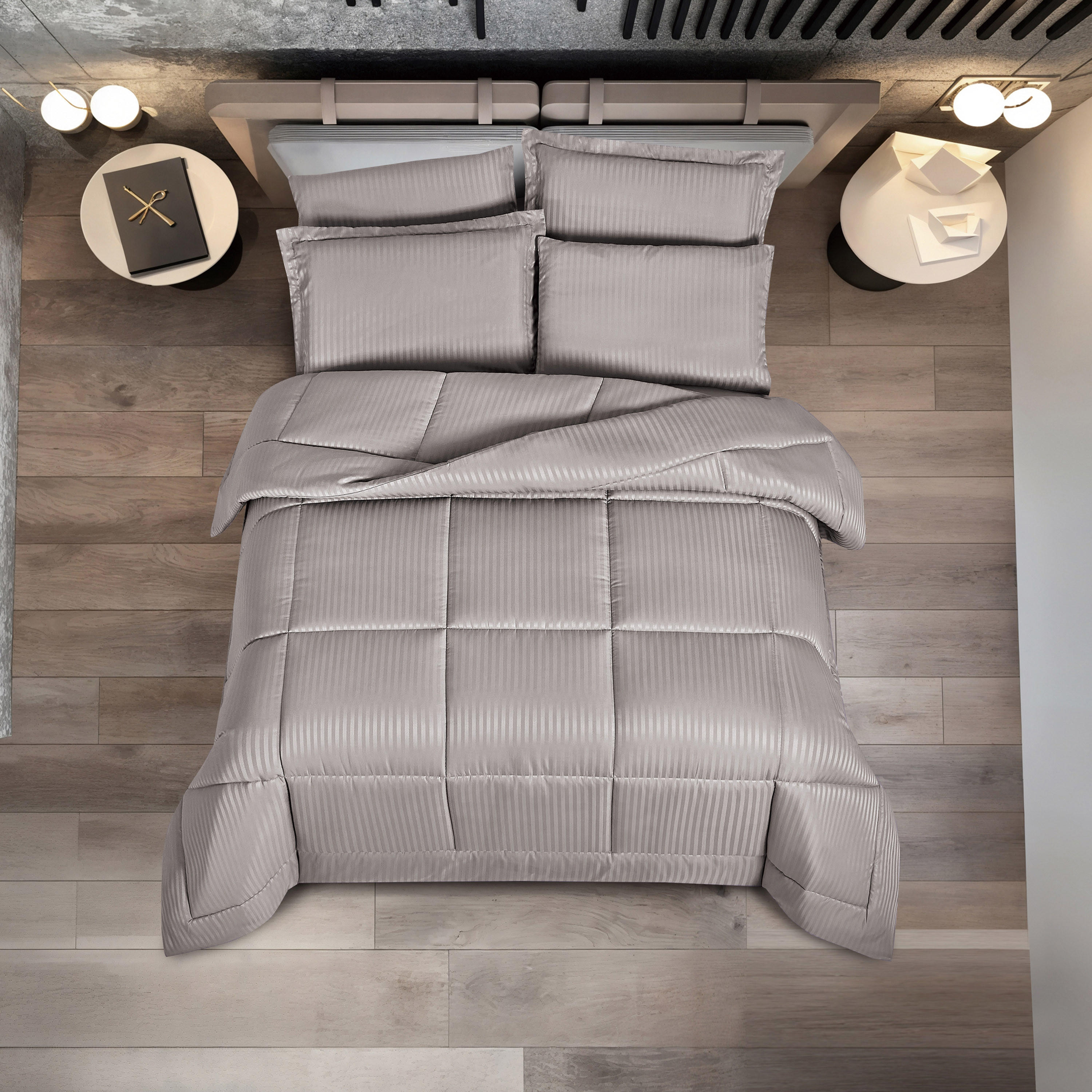 Unique Home Hampton 4-Piece Striped Twin Comforter Set - 170x240 cms-household-bedding-comfortersandbedspreads-comforters-image-2
