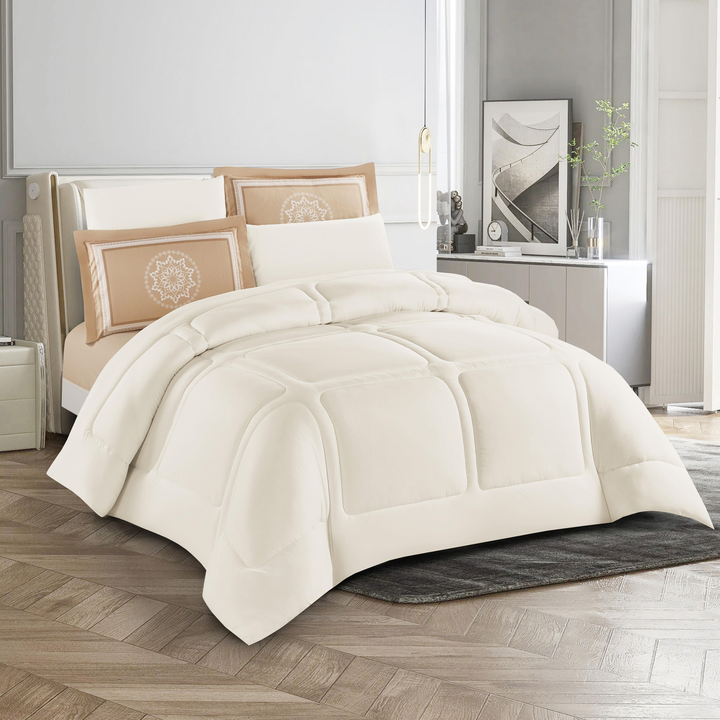 Unique Home Sophia 6-Piece Quilted King Comforter Set - 240x260 cms-household-bedding-comfortersandbedspreads-comforters-image-2