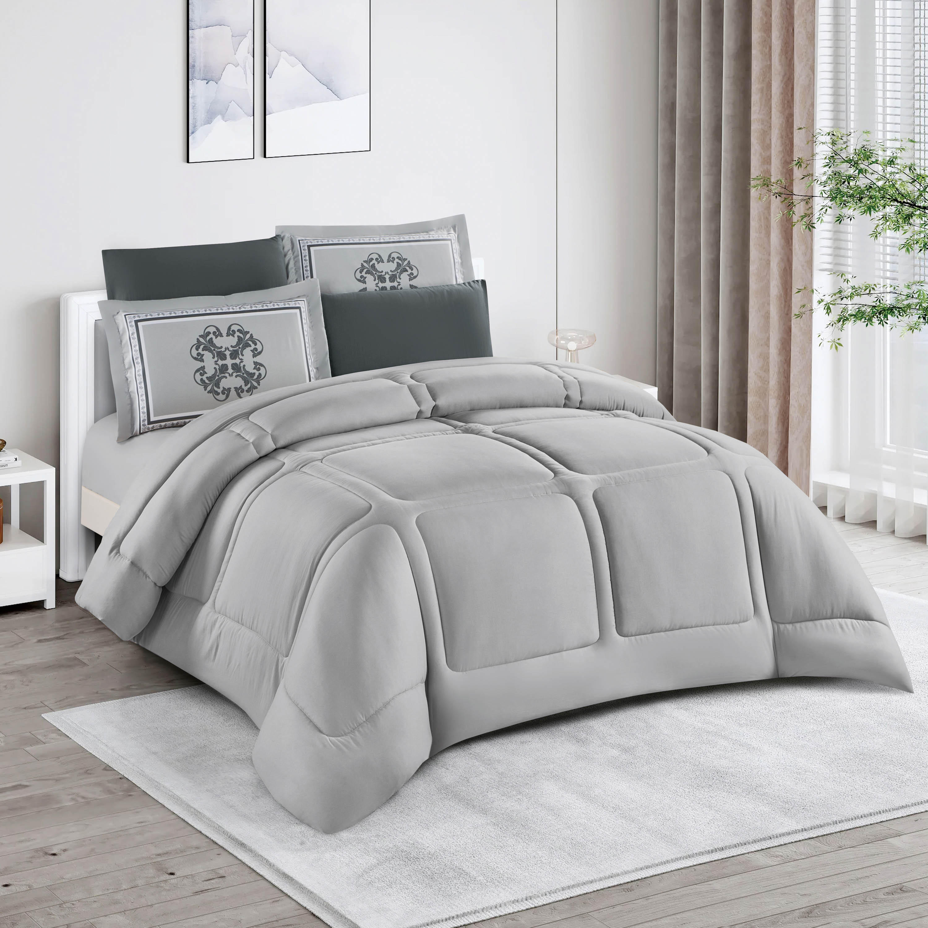 Unique Home Sophia 4-Piece Twin Comforter Set - 240x170 cm-household-bedding-comfortersandbedspreads-comforters-image-1