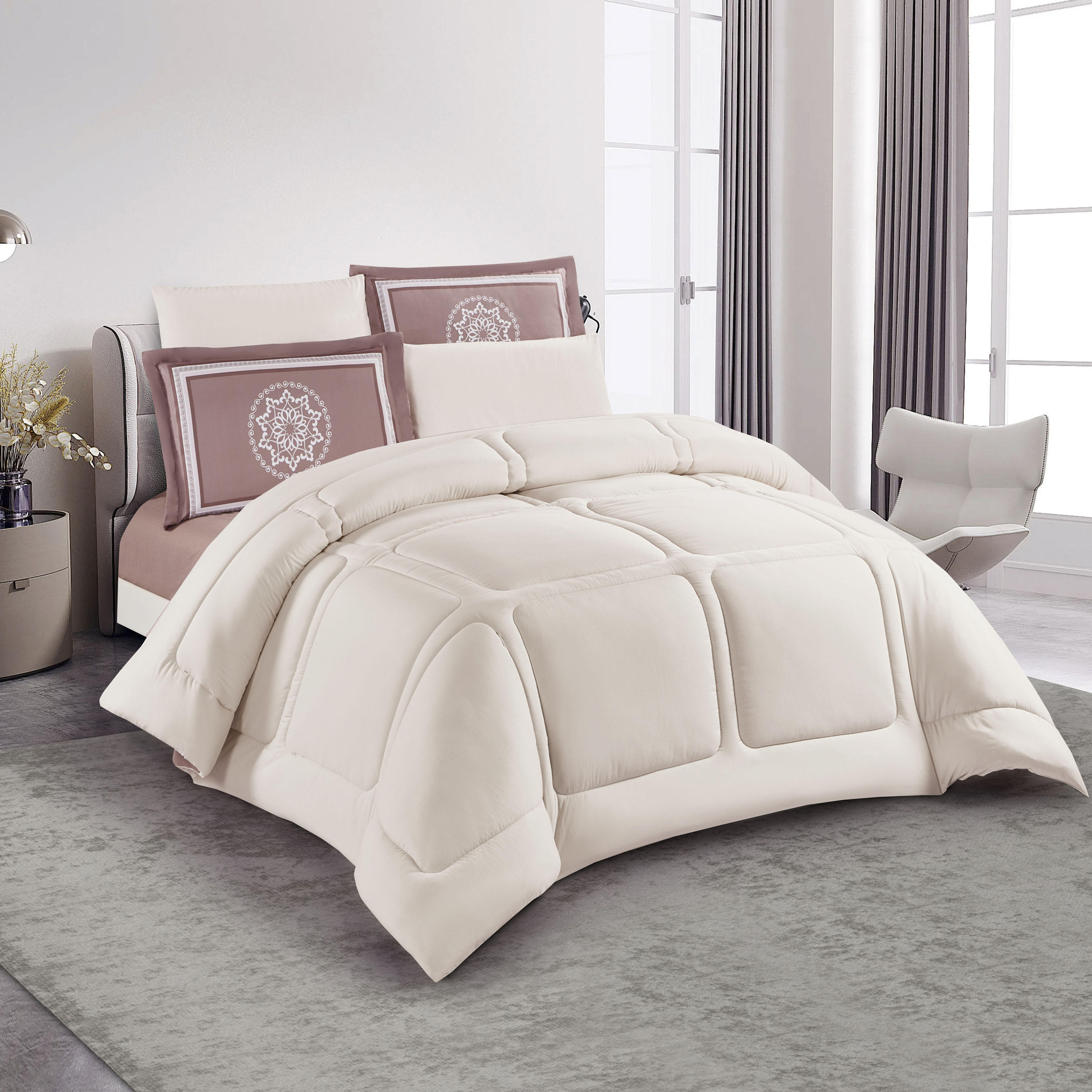 Unique Home Sophia 4-Piece Twin Comforter Set - 240x170 cm-household-bedding-comfortersandbedspreads-bedinabag-image-2