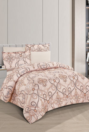 Unique Home Vanessa Reversible Microfibre 6-Piece King Comforter Set - 260x240 cm-household-image-1