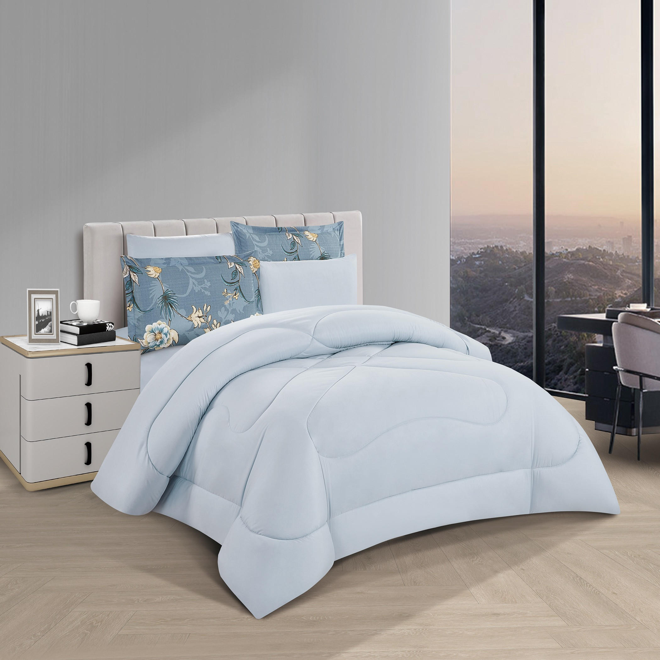 Unique Home Vanessa Reversible Microfibre 4-Piece Twin Comforter Set - 240x170 cm-household-bedding-comfortersandbedspreads-comforters-image-2