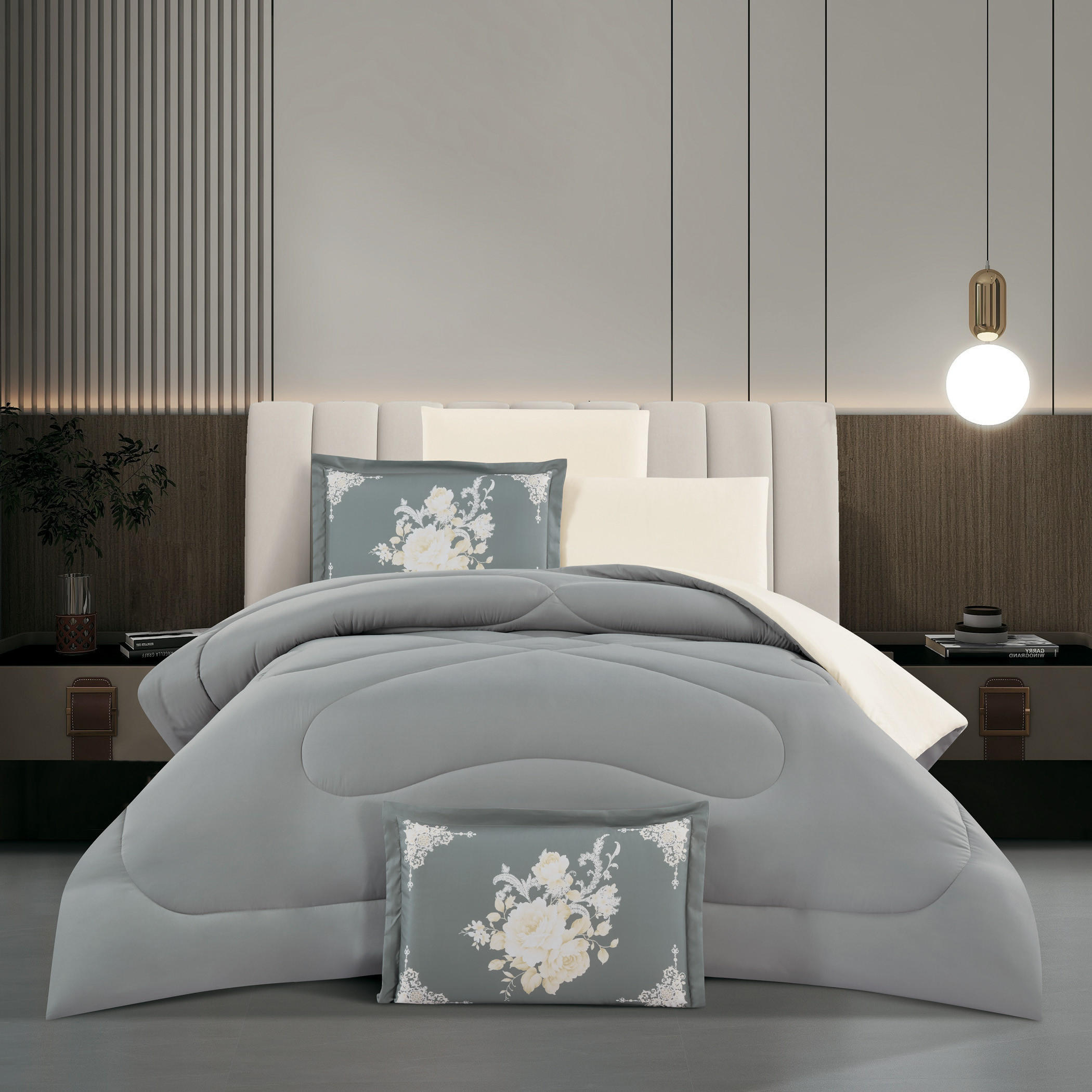 Unique Home 4-Piece Printed Reversible Twin Comforter Set - 170x240 cms-household-bedding-comfortersandbedspreads-comforters-image-1