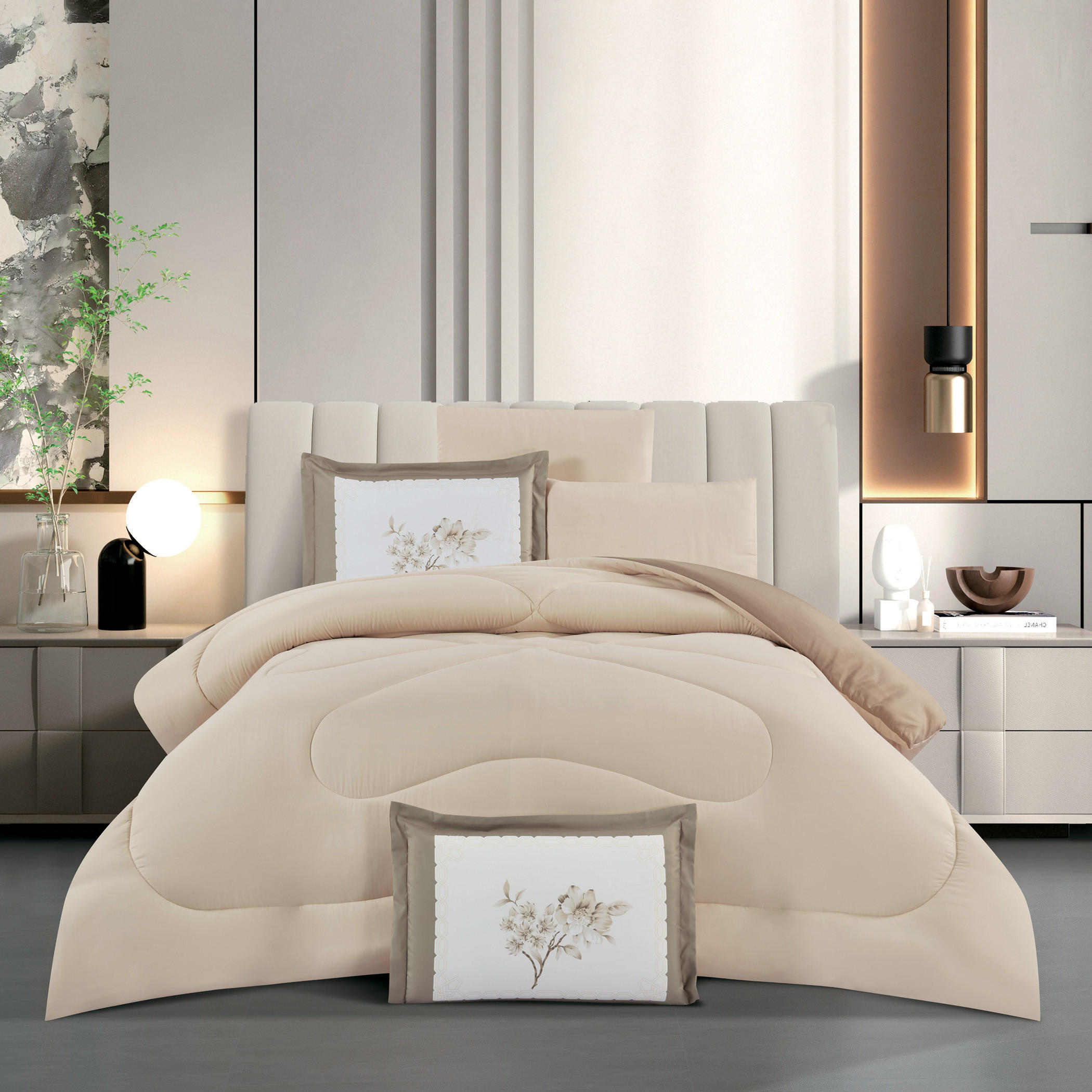 Unique Home Bristol Reversible Microfibre 4-Piece Twin Comforter Set - 240x170 cm-household-bedding-comfortersandbedspreads-comforters-image-2