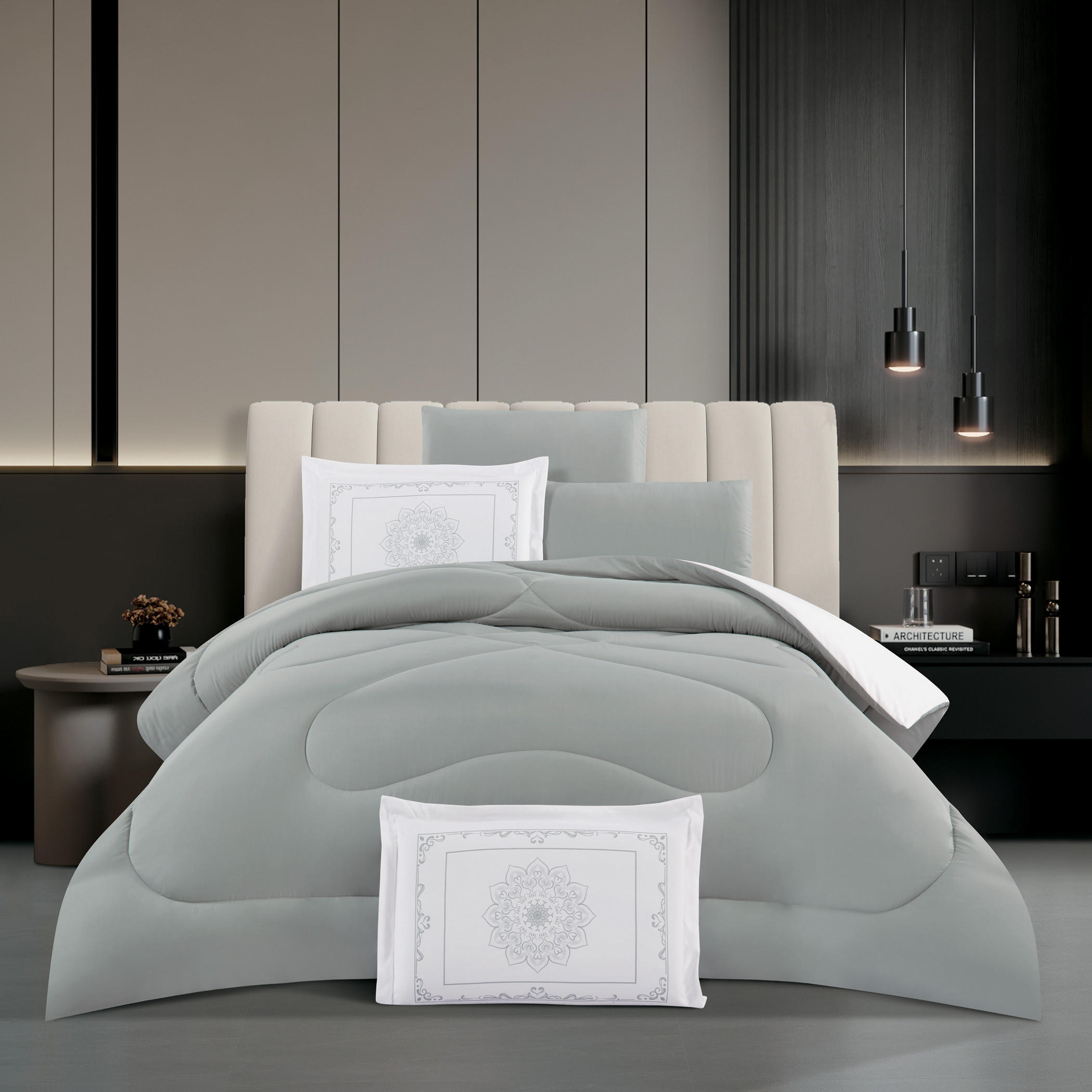 Unique Home 4-Piece Printed Reversible Twin Comforter Set - 170x240 cms-household-bedding-comfortersandbedspreads-comforters-image-1