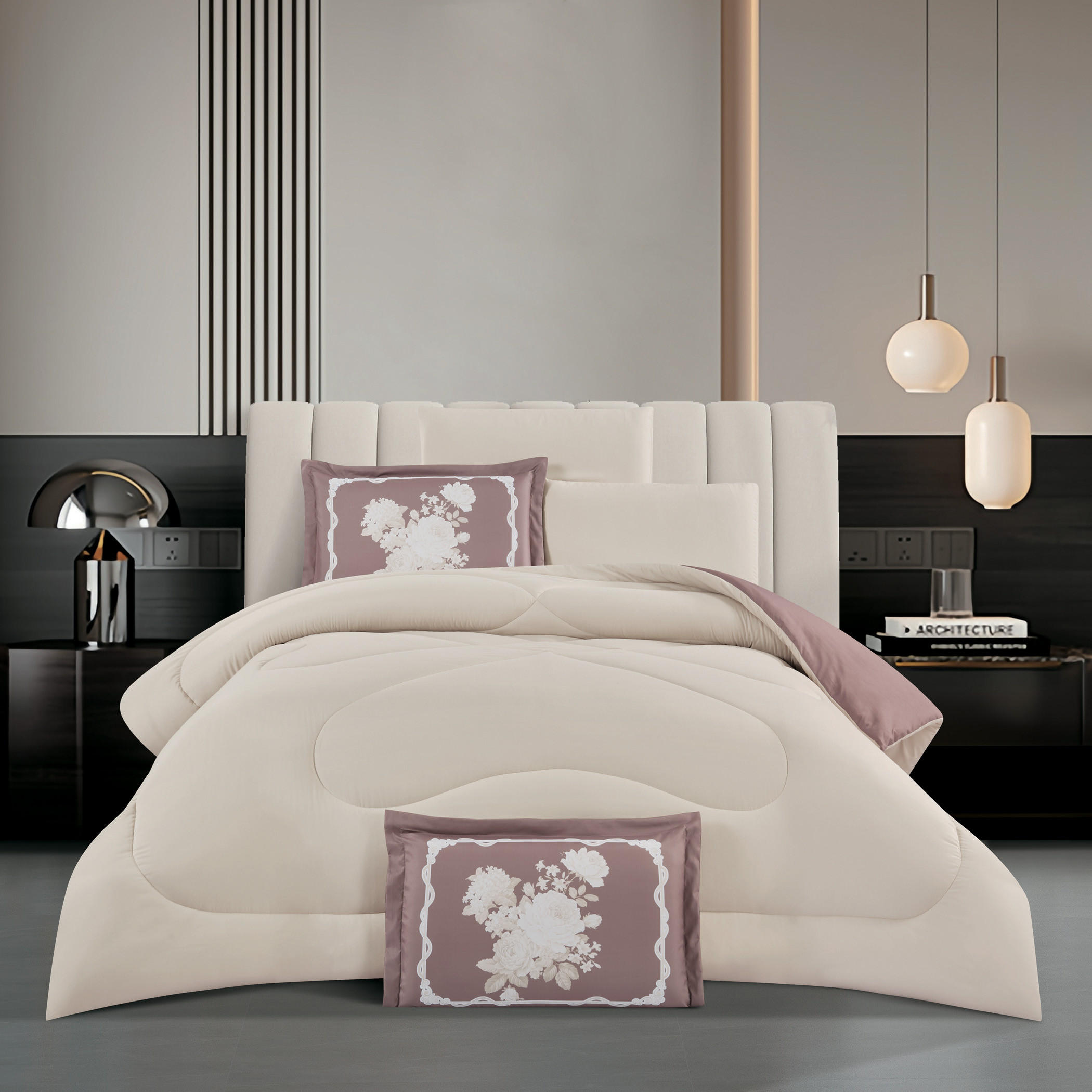 Unique Home Bristol Reversible Microfibre 4-Piece Twin Comforter Set - 240x170 cm-household-bedding-comfortersandbedspreads-comforters-image-2