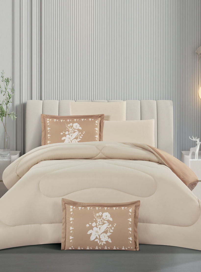 Unique Home Bristol Reversible Microfibre 4-Piece Twin Comforter Set - 240x170 cm-household-bedding-comfortersandbedspreads-bedinabag-image-2