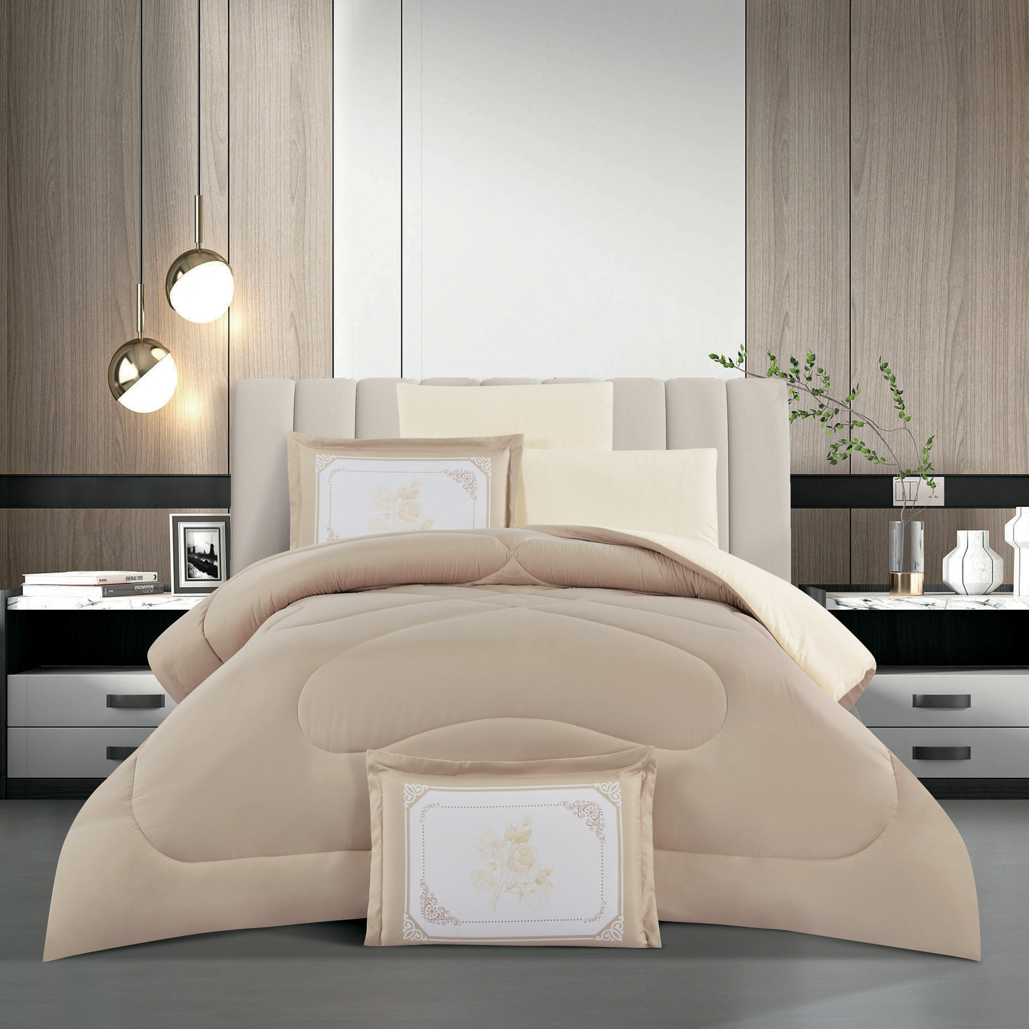 طقم لحاف توين من الألياف الدقيقة قابل للعكس 4 قطع بريستول - يونيك هوم - 240x170 سم-household-bedding-comfortersandbedspreads-comforters-image-1