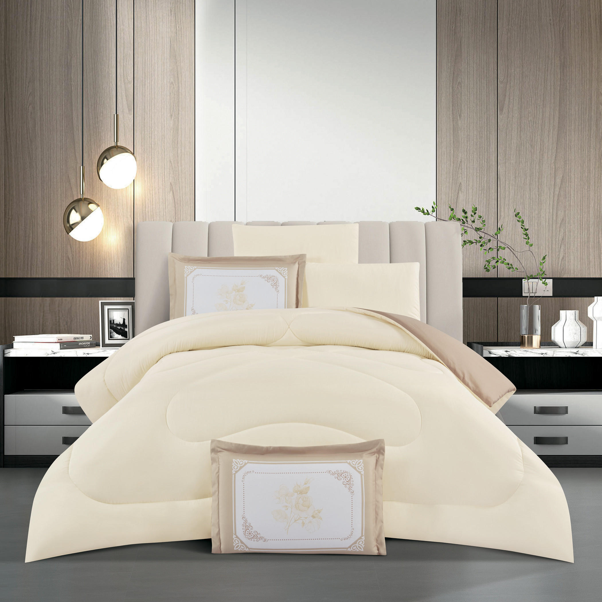Unique Home Bristol Reversible Microfibre 4-Piece Twin Comforter Set - 240x170 cm-household-bedding-comfortersandbedspreads-comforters-image-2