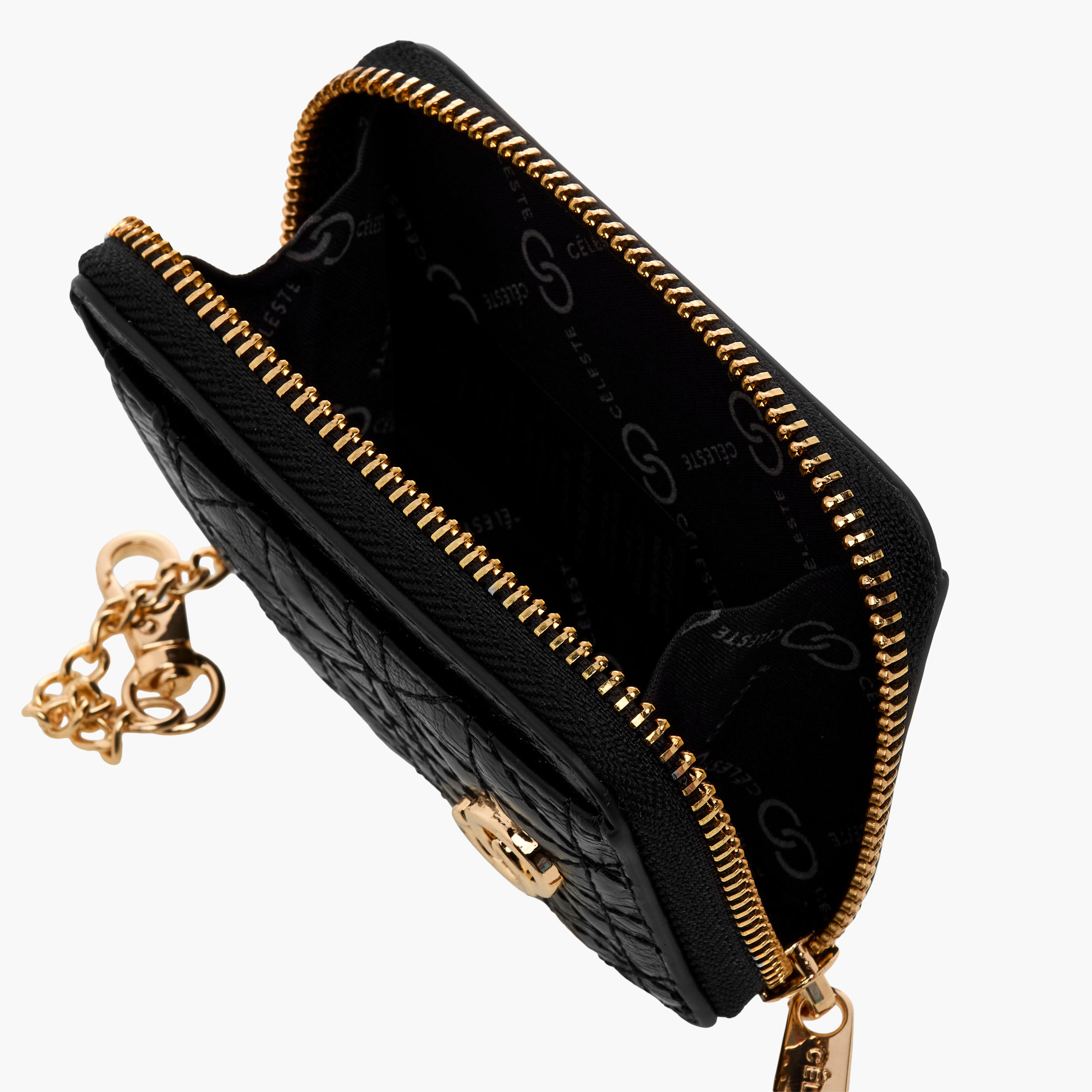 Celeste Quilted Zip Wallet with Chain Accent-women-bagsandwallets-handbags-image-6