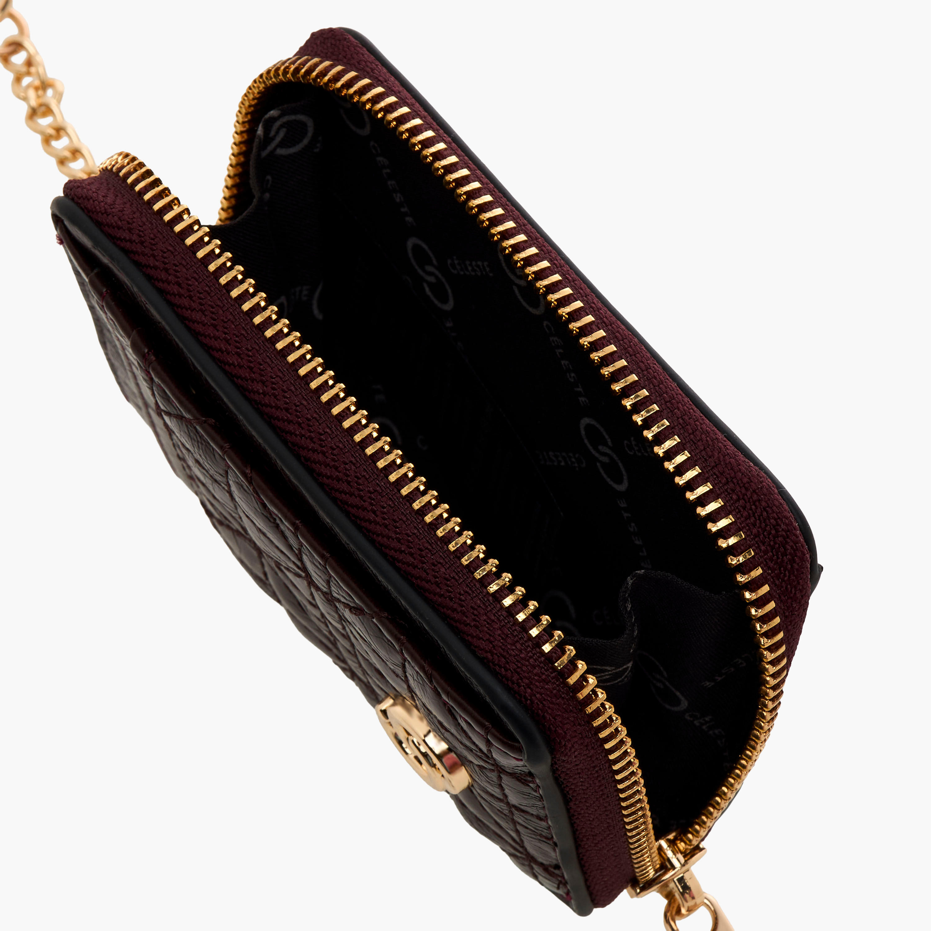 Celeste Quilted Zip Wallet with Chain Accent-women-bagsandwallets-handbags-image-6