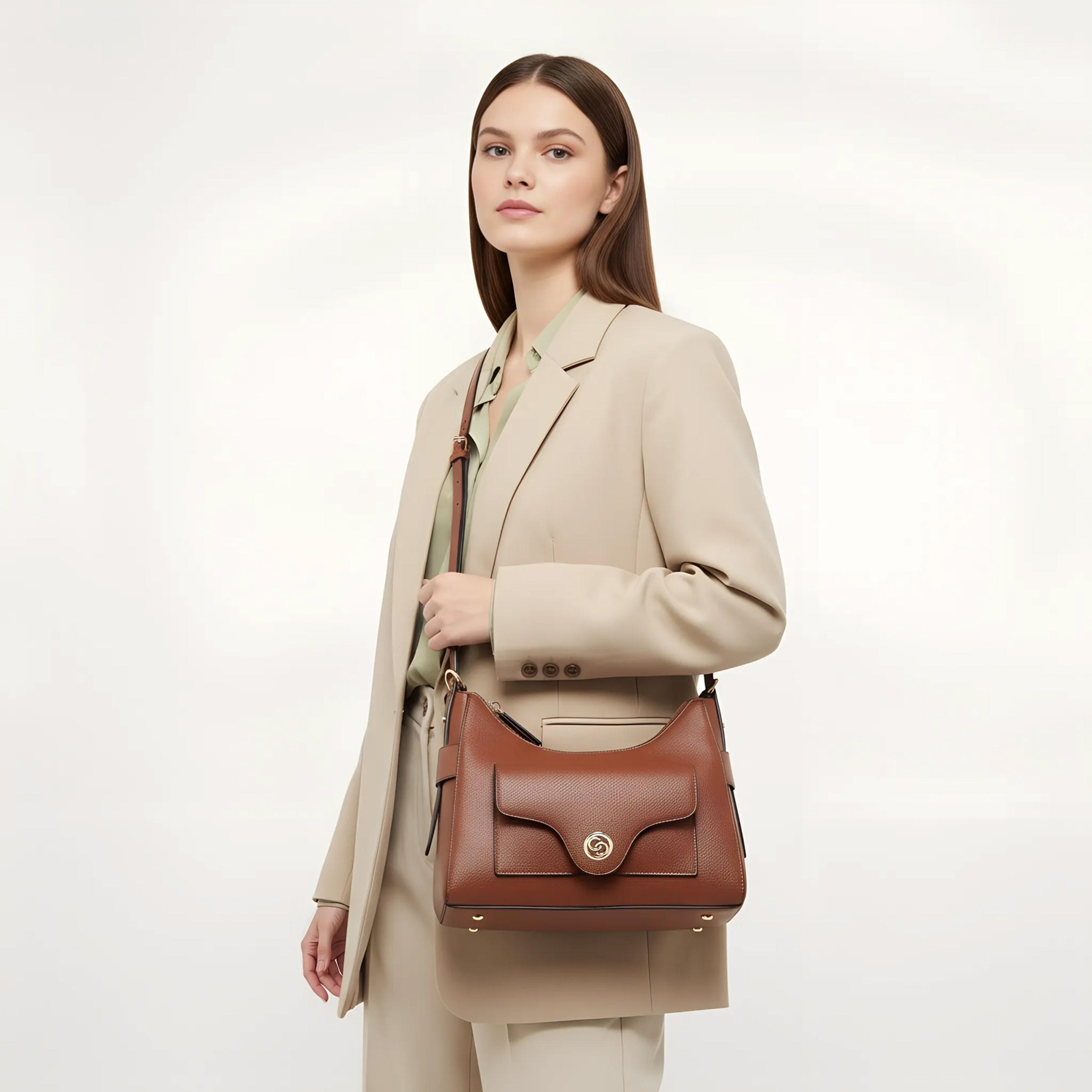 شنطة كتف سادة بحزام قابل للفصل من سيليست-women-bagsandwallets-handbags-image-2