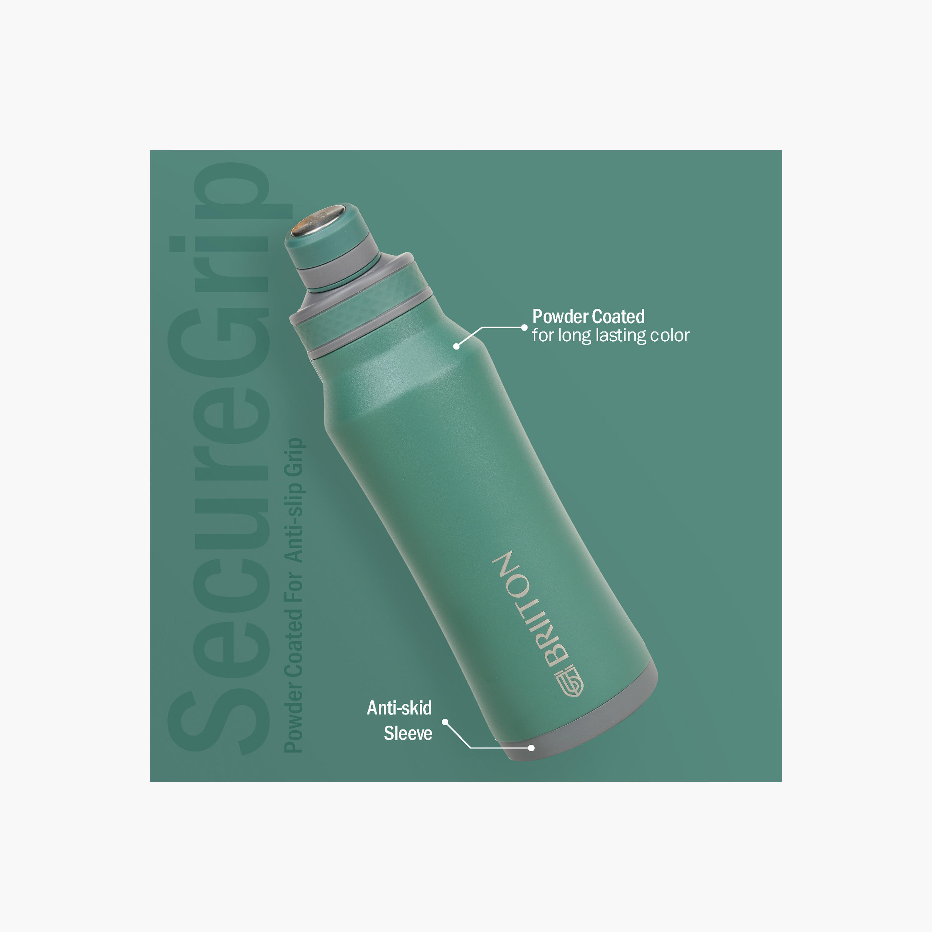 Briiton Logo Print Insulated Stainless Steel Water Bottle - 1 L-household-dining-drinkserveware-bottles-image-2