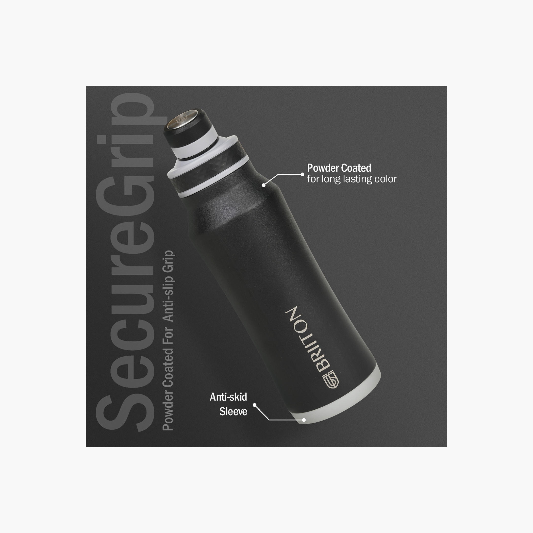 Briiton Logo Print Insulated Stainless Steel Water Bottle - 1 L-household-dining-drinkserveware-bottles-image-2